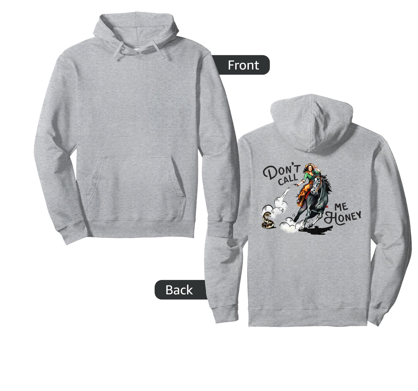 Dont Call Me Honey Western Pinup Cowgirl Hoodie - Unique Graphic Men Women - T-Shirt, Sweatshirt, Hoodie