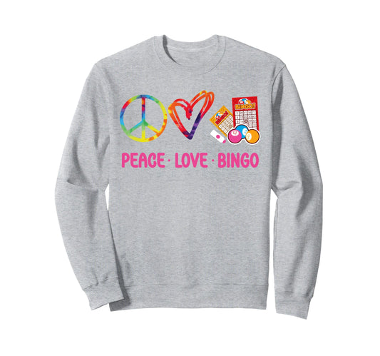 Bingo Player Tie Dye Peace Love Bingo Sweatshirt - Streetwear Style Unisex - T-Shirt, Sweatshirt, Hoodie