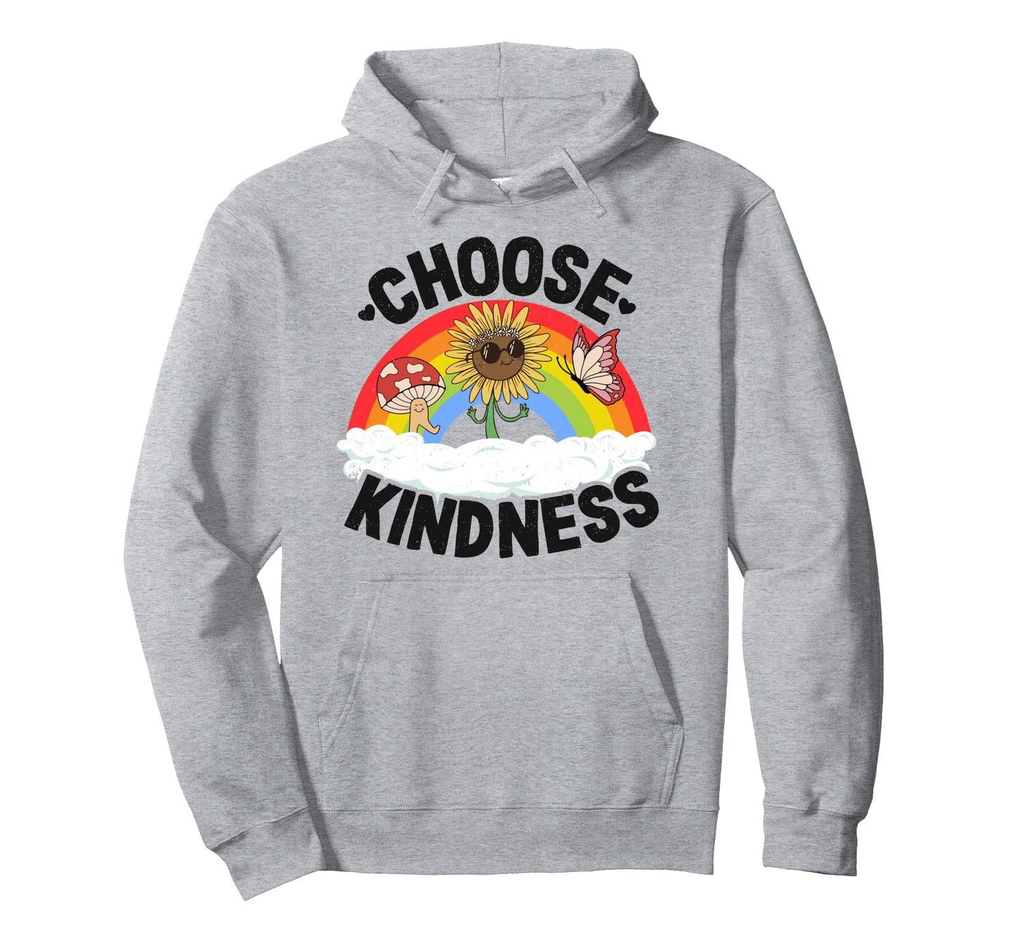 Positive Anti Bullying Rainbow Peace Hoodie - Aesthetic Graphic for Adults - T-Shirt, Sweatshirt, Hoodie