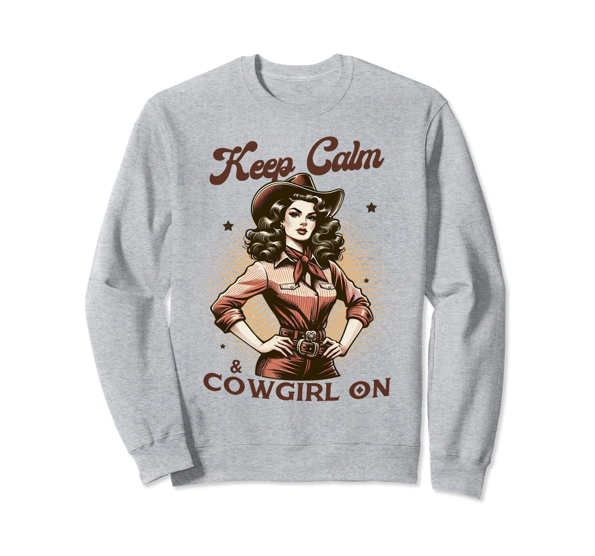 Keep Calm Cowgirl Western Texas Sweatshirt - Unique Graphic for Adults - T-Shirt, Sweatshirt, Hoodie