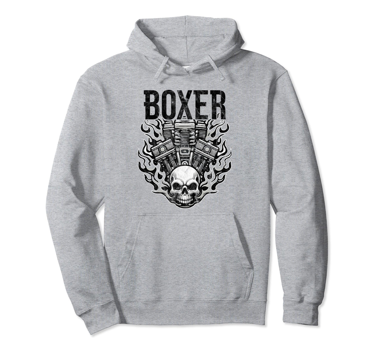 Boxer Engine Motorcyclist Two Hoodie - Fun Novelty Design Men Women - T-Shirt, Sweatshirt, Hoodie