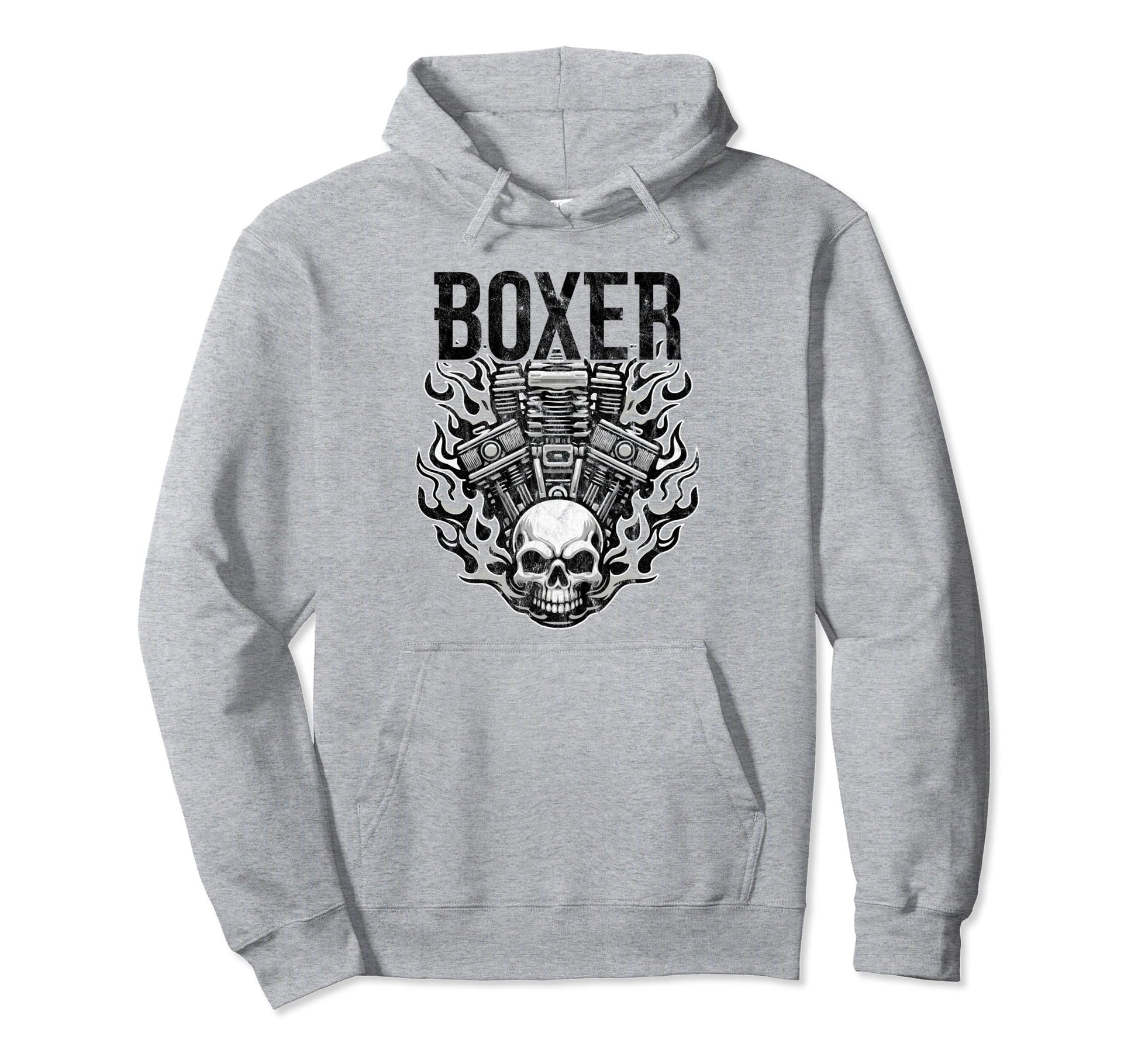 Boxer Engine Motorcyclist Two Hoodie - Fun Novelty Design Men Women - T-Shirt, Sweatshirt, Hoodie