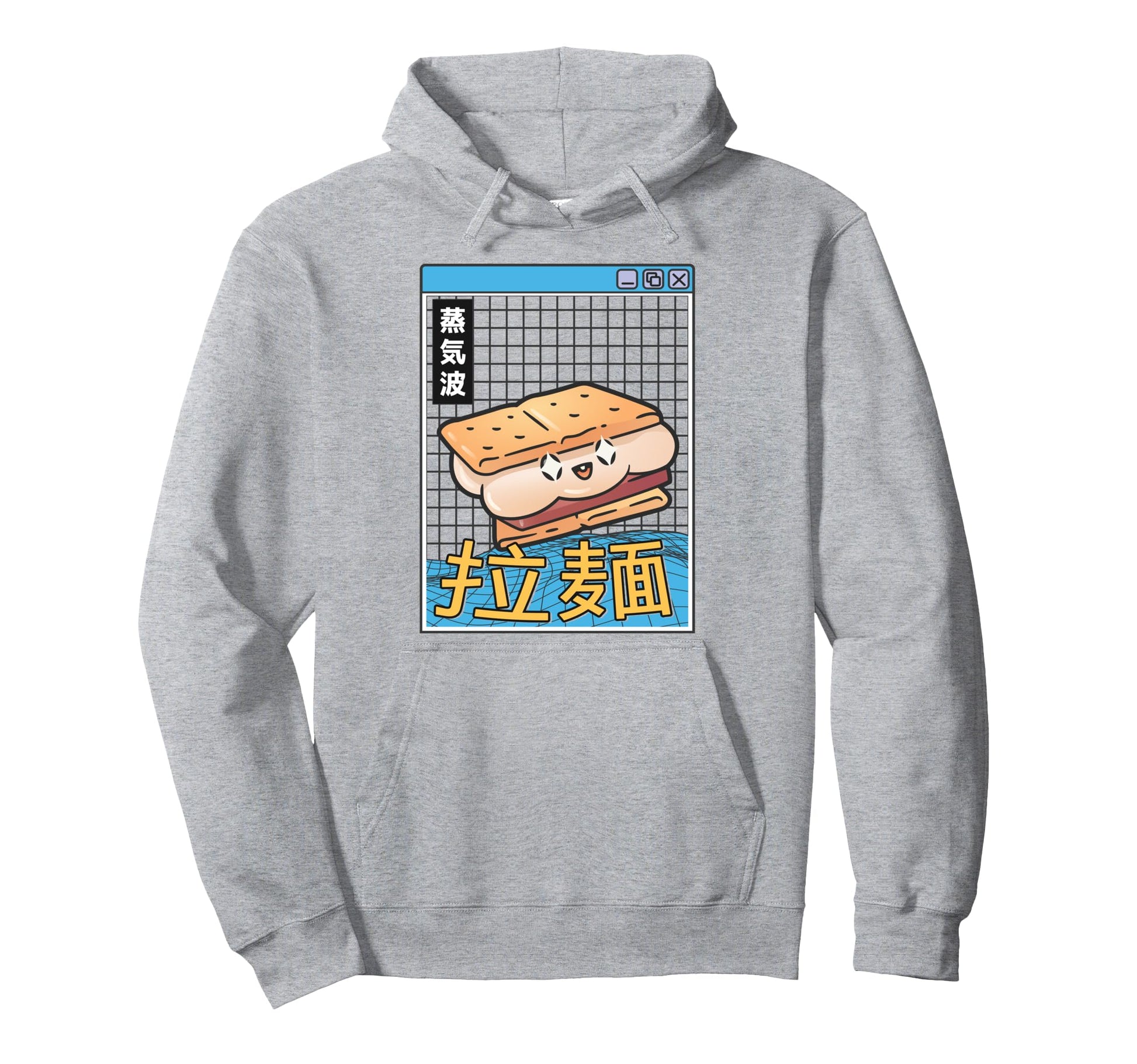 Japanese Smore Kawaii Grid Hoodie - Casual Everyday Wear for Adults - T-Shirt, Sweatshirt, Hoodie
