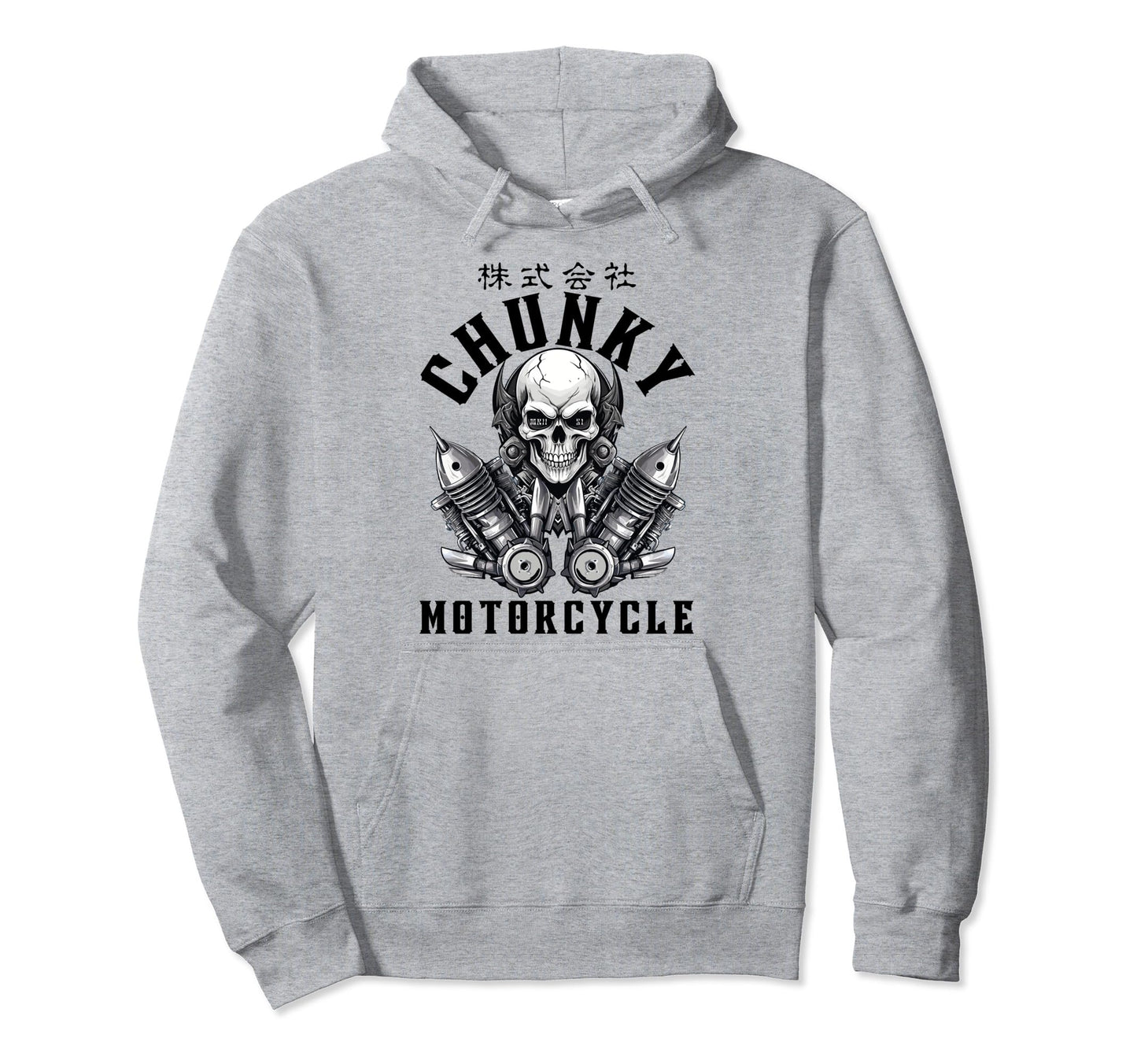 Chunky Company Motorcycle Gothic Skull Hoodie - Novelty Apparel Unisex - T-Shirt, Sweatshirt, Hoodie