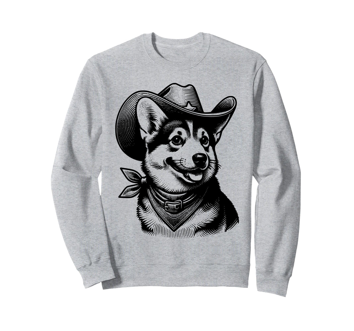 Cowboy Corgi Fun Dog Lovers Western Sweatshirt - Minimalist Print Men Women - T-Shirt, Sweatshirt, Hoodie