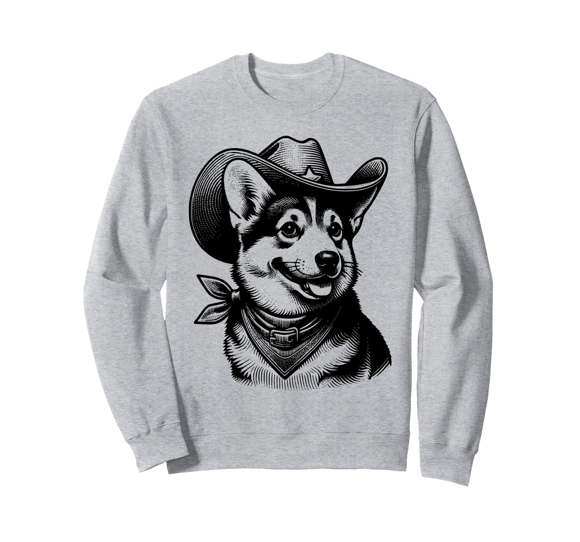 Cowboy Corgi Fun Dog Lovers Western Sweatshirt - Minimalist Print Men Women - T-Shirt, Sweatshirt, Hoodie