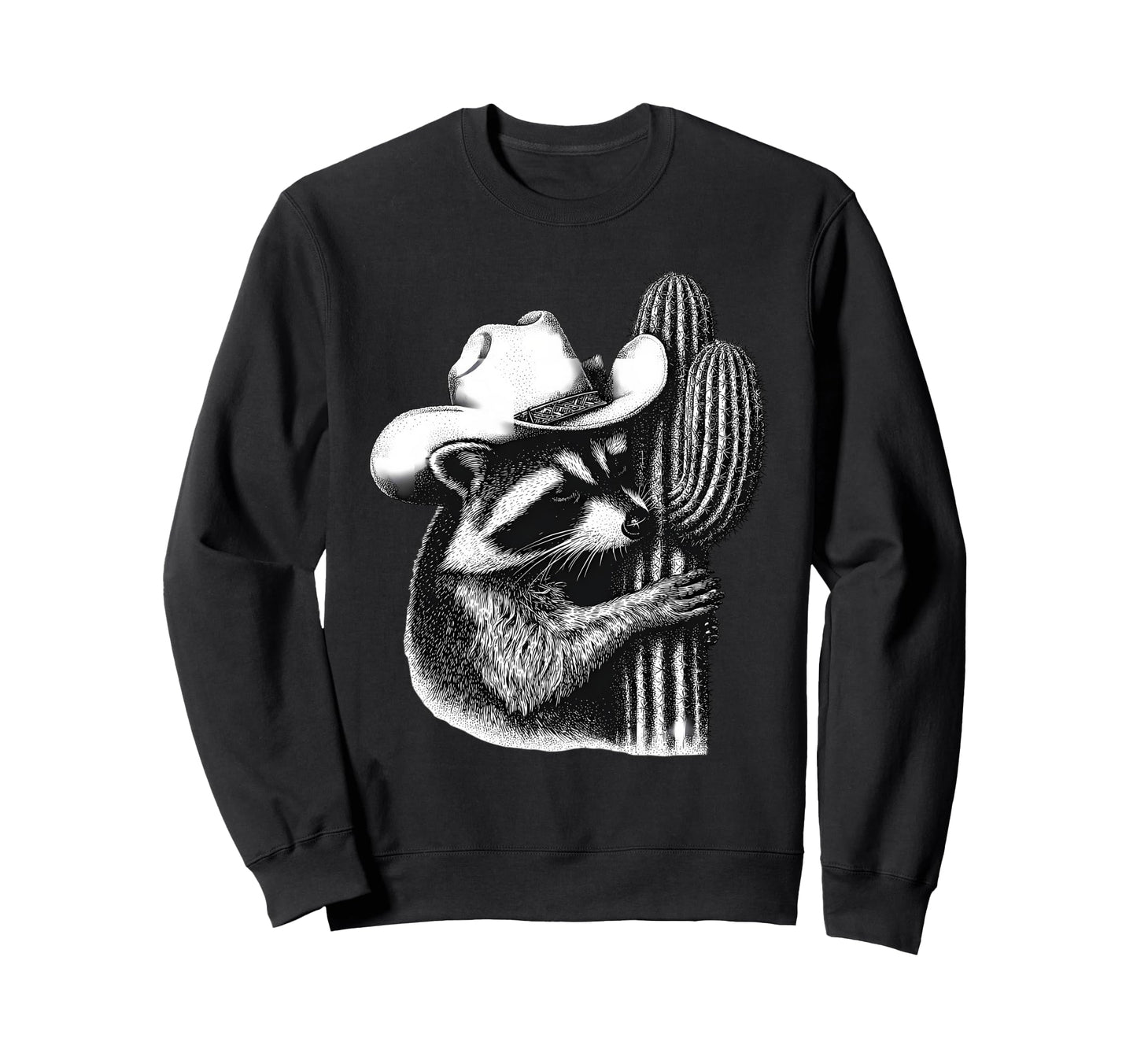 Raccoon Cowboy Rodeo Cowgirl Western Sweatshirt - Streetwear Style Unisex - T-Shirt, Sweatshirt, Hoodie