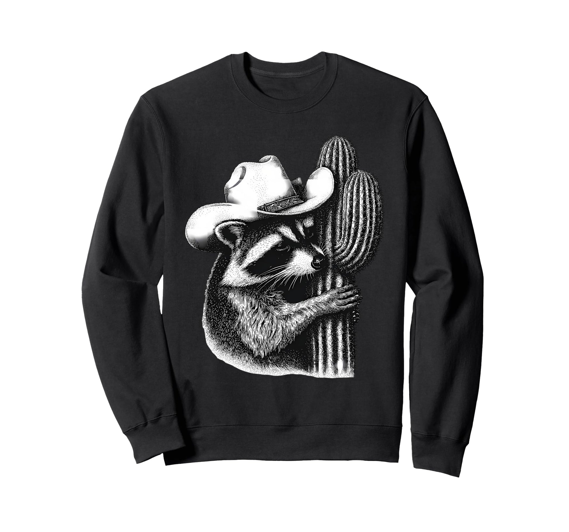 Raccoon Cowboy Rodeo Cowgirl Western Sweatshirt - Streetwear Style Unisex - T-Shirt, Sweatshirt, Hoodie