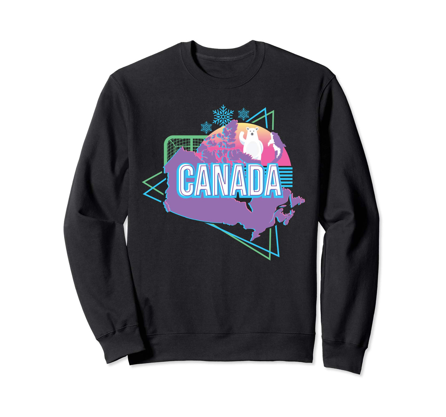 Aesthetic Canada Vaporwave Canadian Map Sweatshirt - Novelty Apparel Unisex - T-Shirt, Sweatshirt, Hoodie