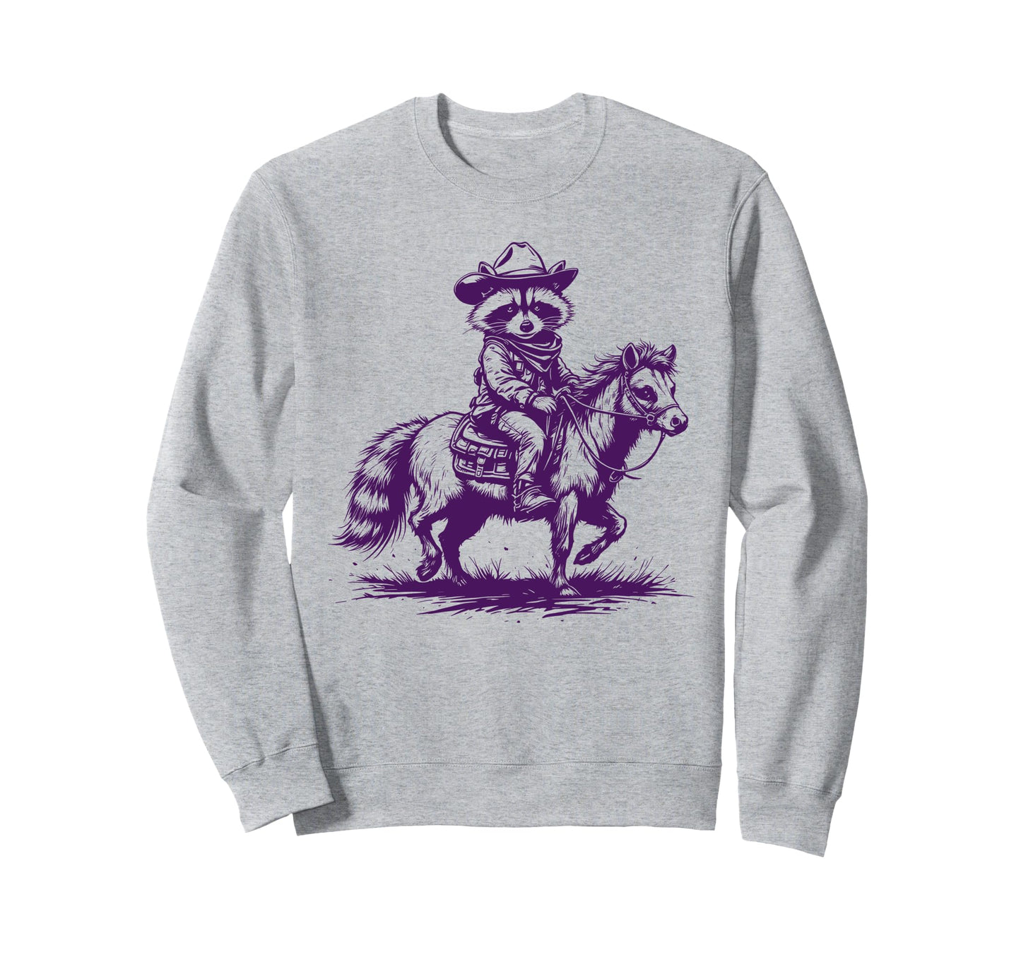 Raccoon Cowboy Cowgirl Western Mini Sweatshirt - Trendy Graphic for Adults - T-Shirt, Sweatshirt, Hoodie