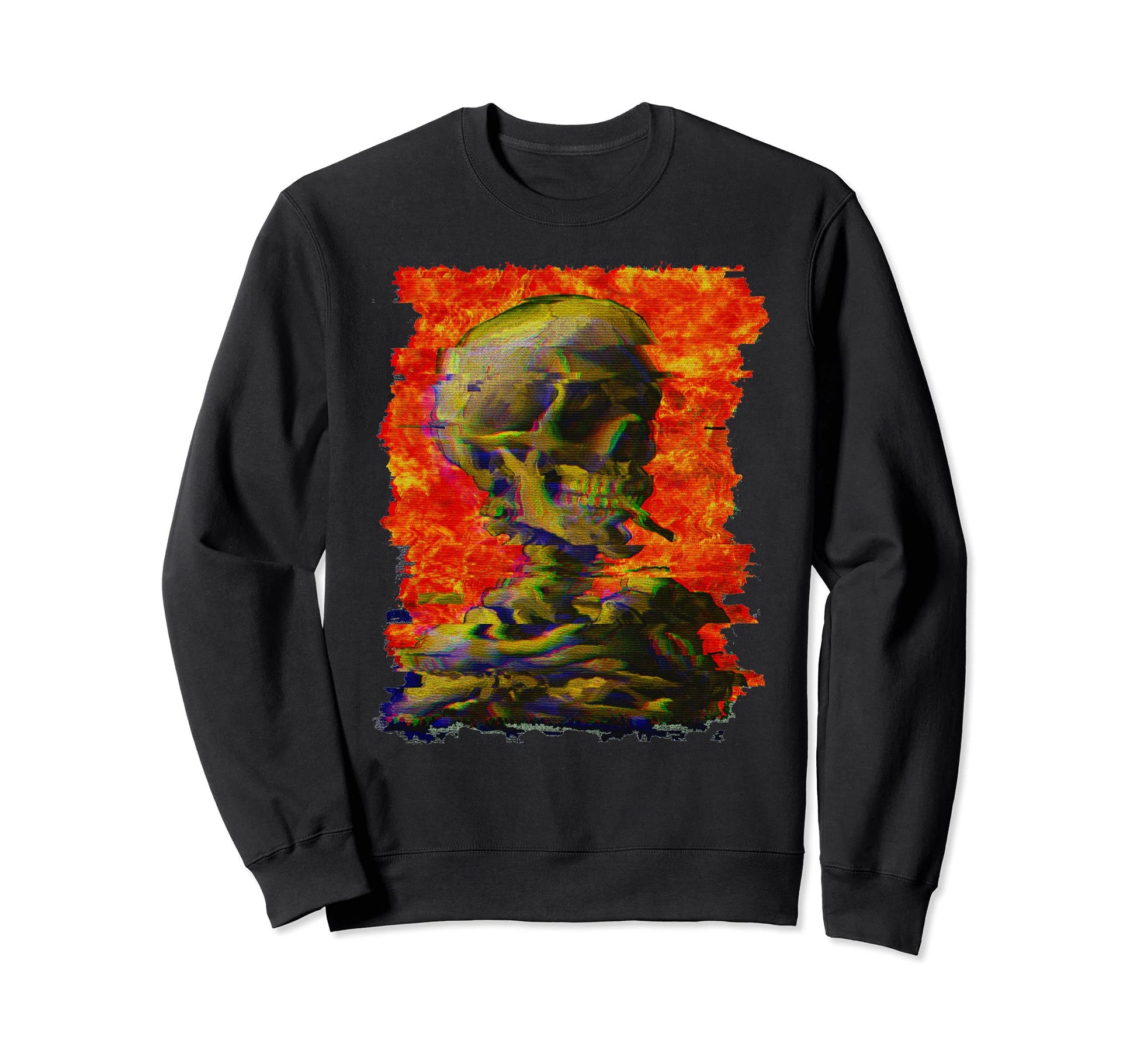Van Gogh Skull Vaporwave Aesthetic Sweatshirt - Fun Novelty Design Unisex - T-Shirt, Sweatshirt, Hoodie