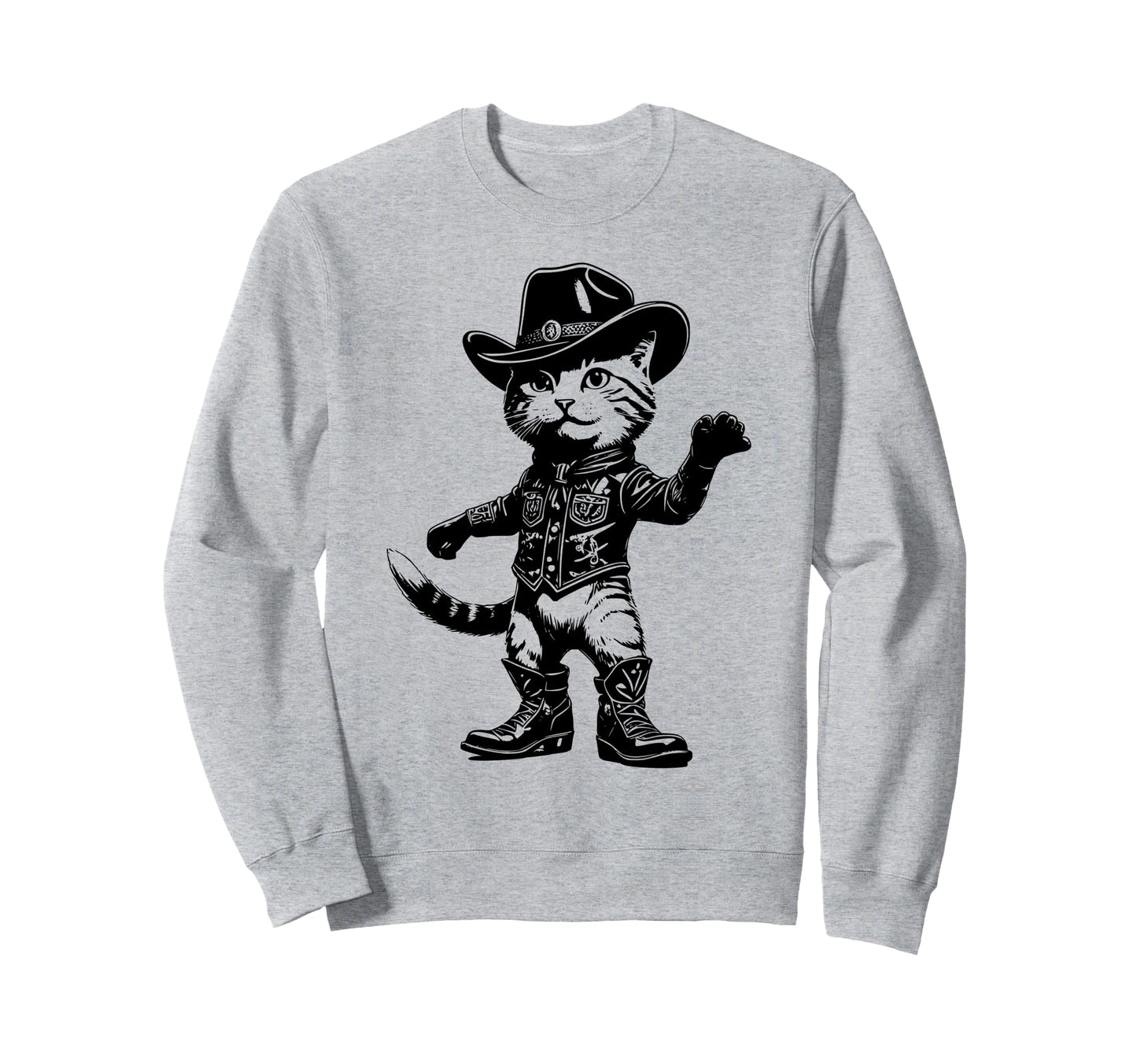 Cowboy Cat Funny Western Minimalist Sweatshirt - Graphic Print Unisex - T-Shirt, Sweatshirt, Hoodie