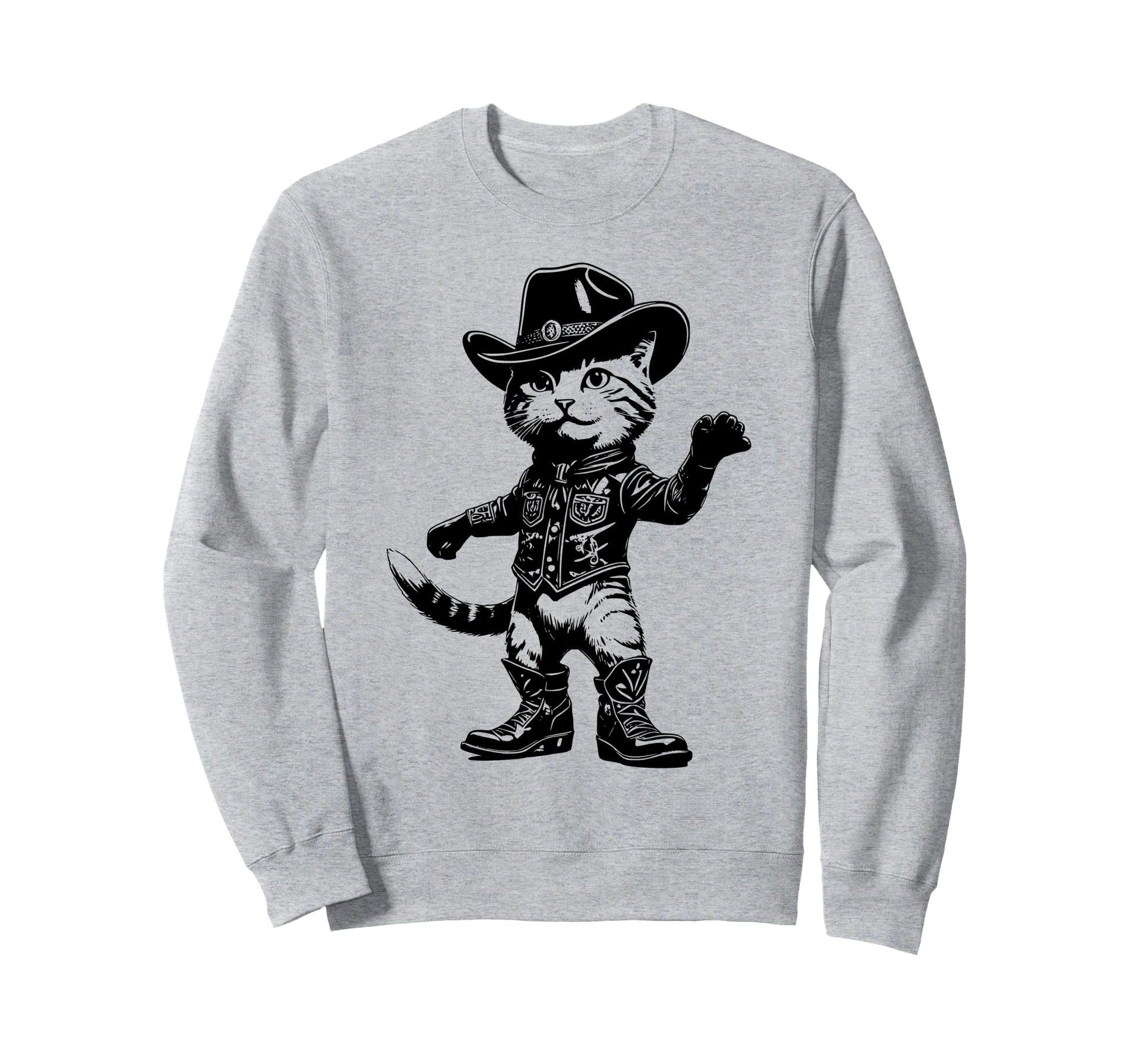 Cowboy Cat Funny Western Minimalist Sweatshirt - Graphic Print Unisex - T-Shirt, Sweatshirt, Hoodie