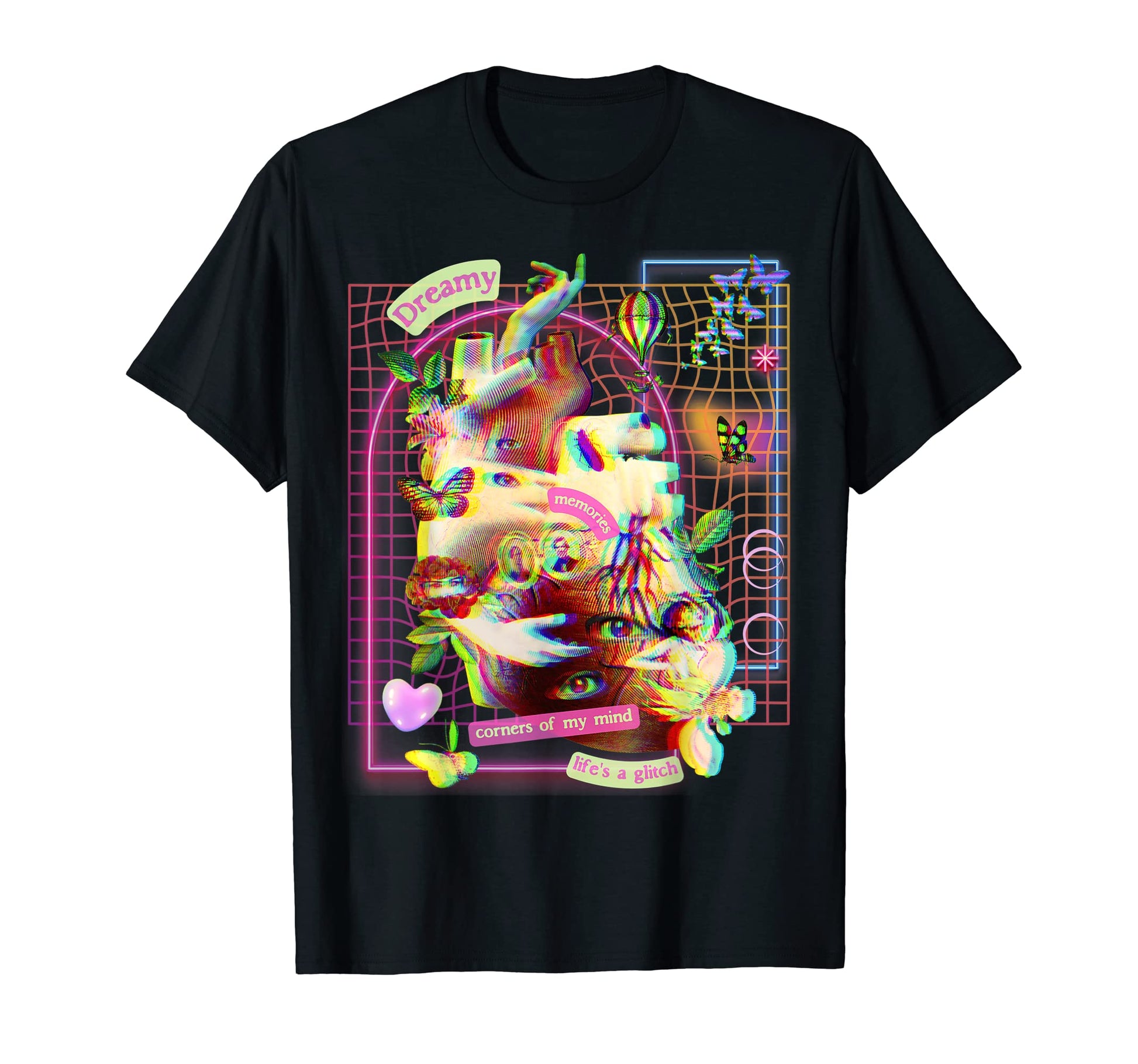 Heart Collage Vaporwave Weird T-Shirt - Casual Everyday Wear Unisex - T-Shirt, Sweatshirt, Hoodie