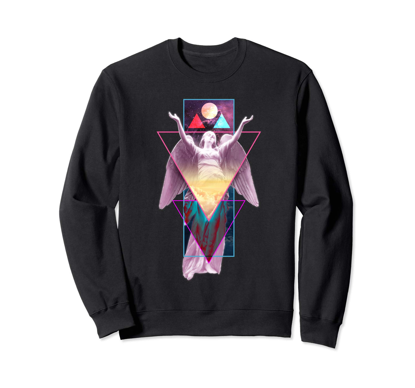 Vaporwave Angel Statue Wings Pastel Sweatshirt - Graphic Print Men Women - T-Shirt, Sweatshirt, Hoodie