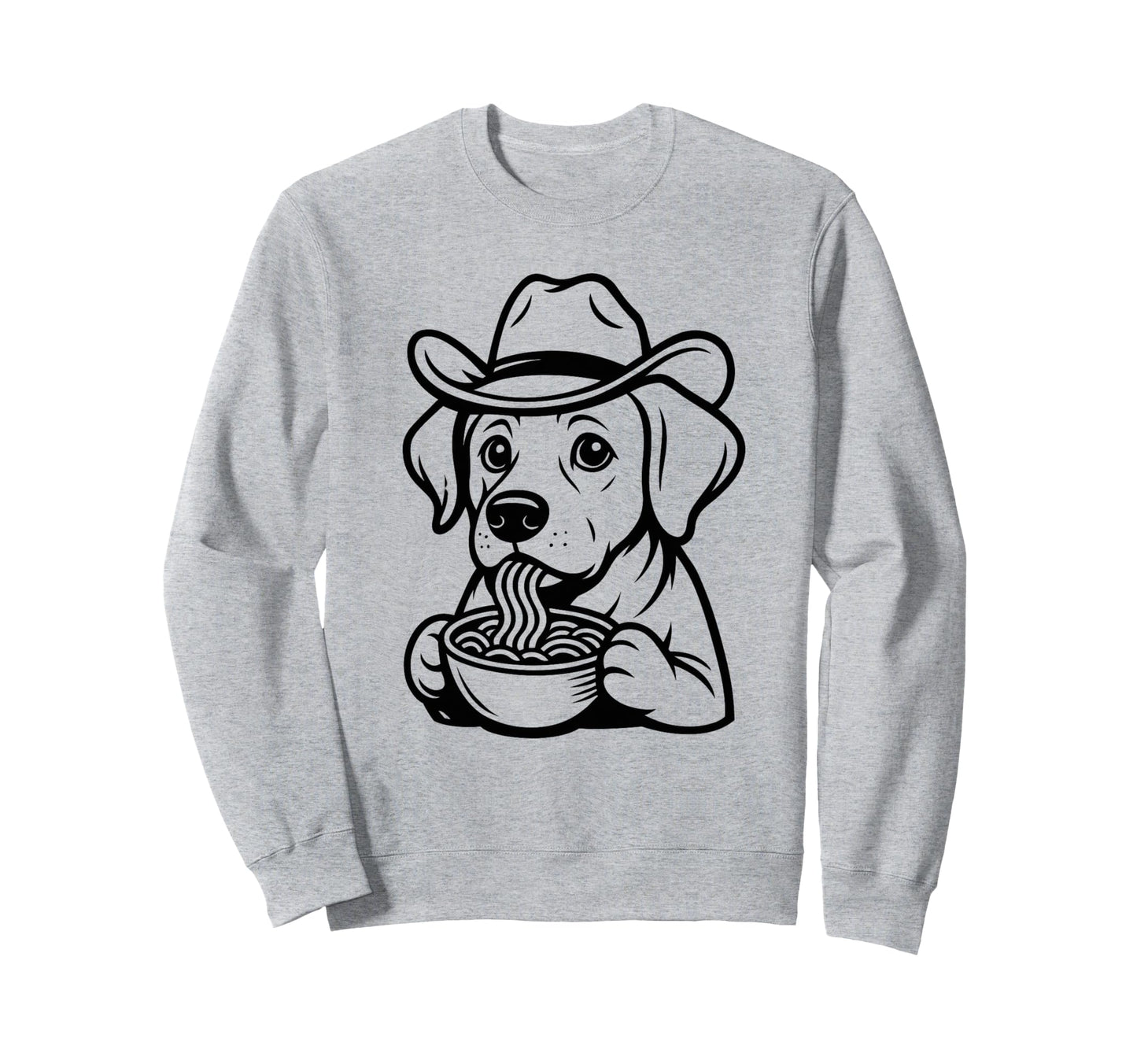 Labrador Retriever Eating Ramen Sweatshirt - Novelty Apparel Unisex - T-Shirt, Sweatshirt, Hoodie