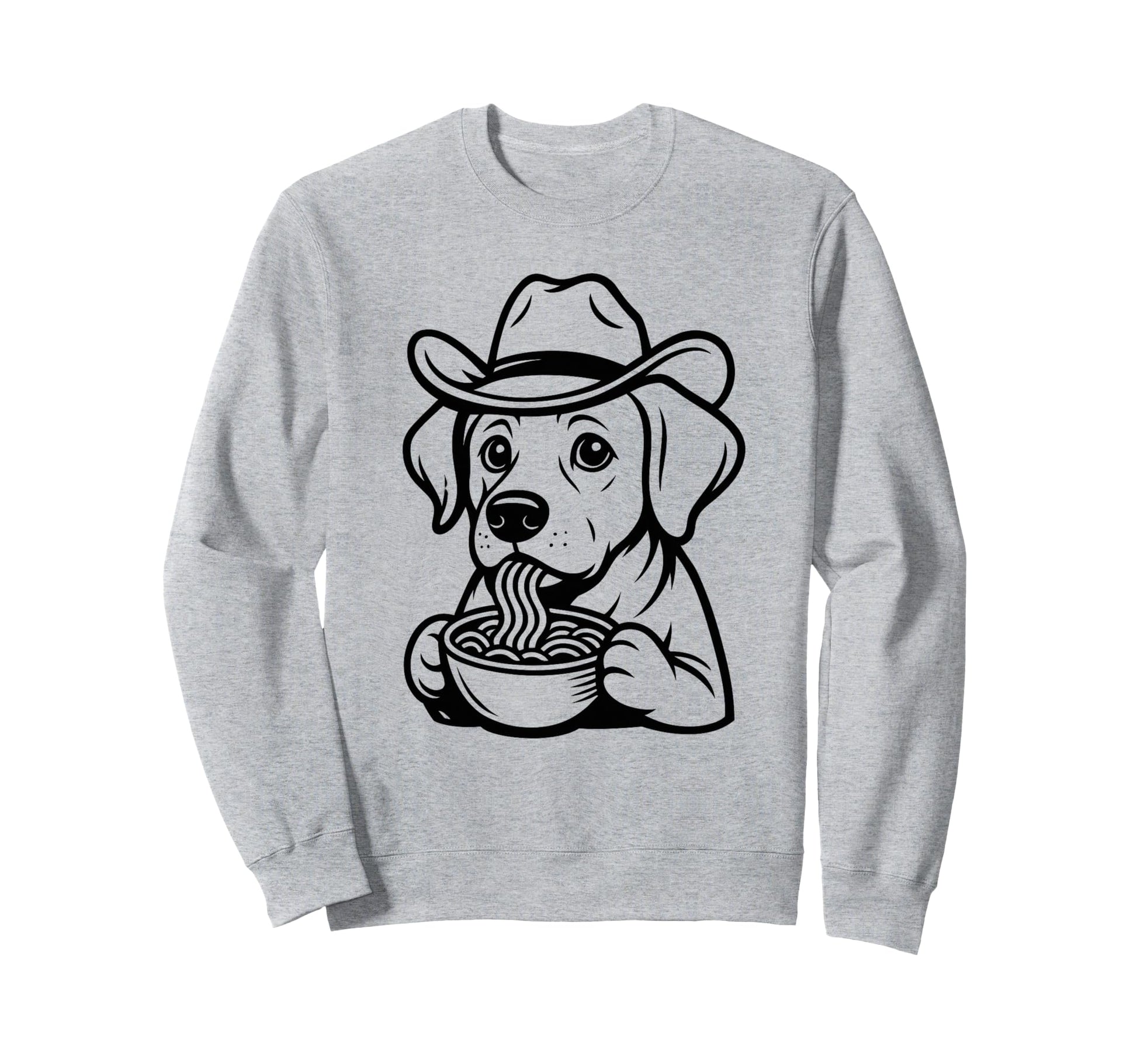 Labrador Retriever Eating Ramen Sweatshirt - Novelty Apparel Unisex - T-Shirt, Sweatshirt, Hoodie