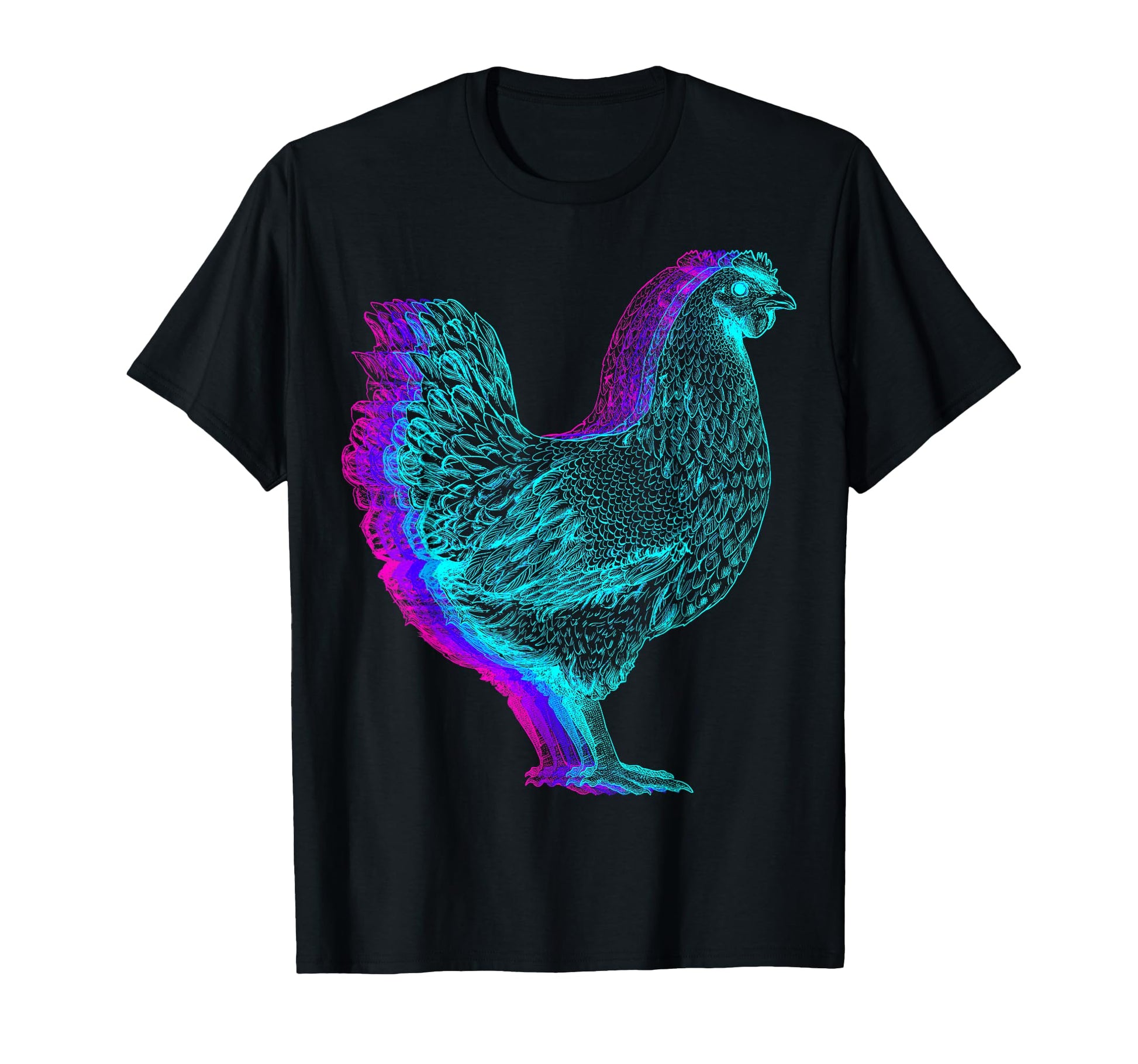 Chicken Farm Farmer Vaporwave T-Shirt - Minimalist Print for Adults - T-Shirt, Sweatshirt, Hoodie
