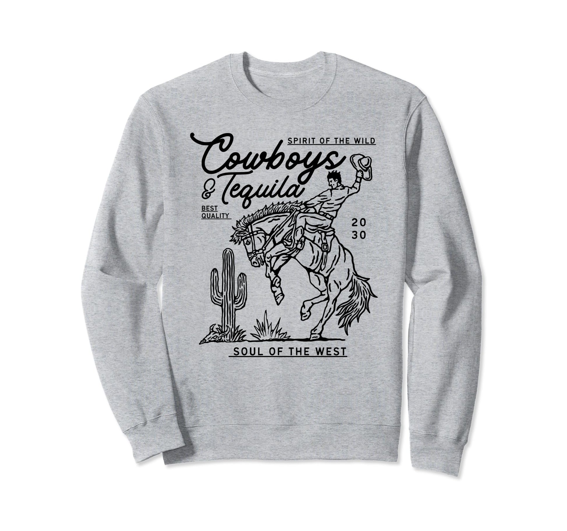 Cowboys And Tequila Texas Horse Riding Sweatshirt - Unique Graphic Unisex - T-Shirt, Sweatshirt, Hoodie