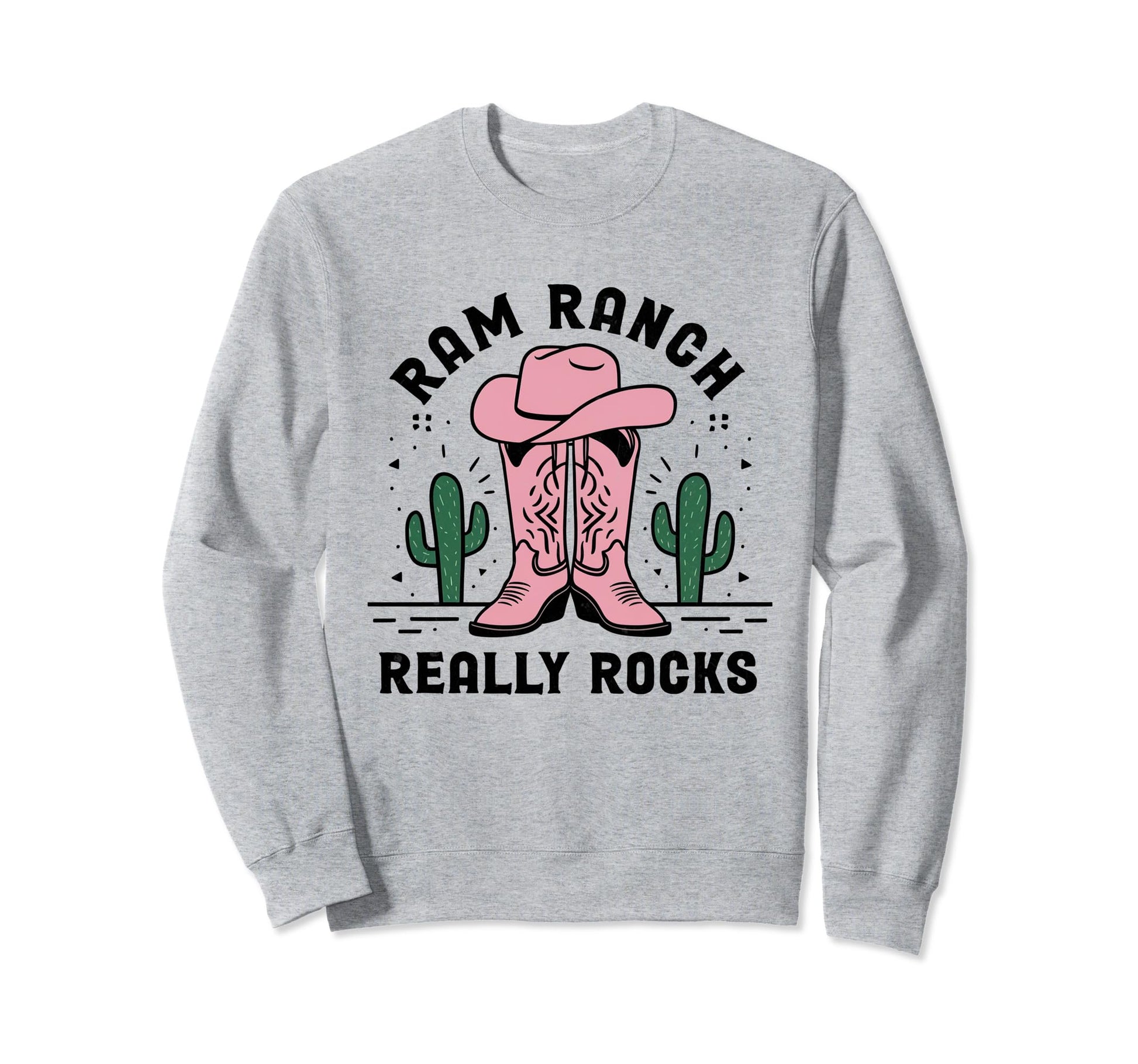 Ram Ranch Really Rocks Cowboy Hat Sweatshirt - Unique Graphic for Adults - T-Shirt, Sweatshirt, Hoodie