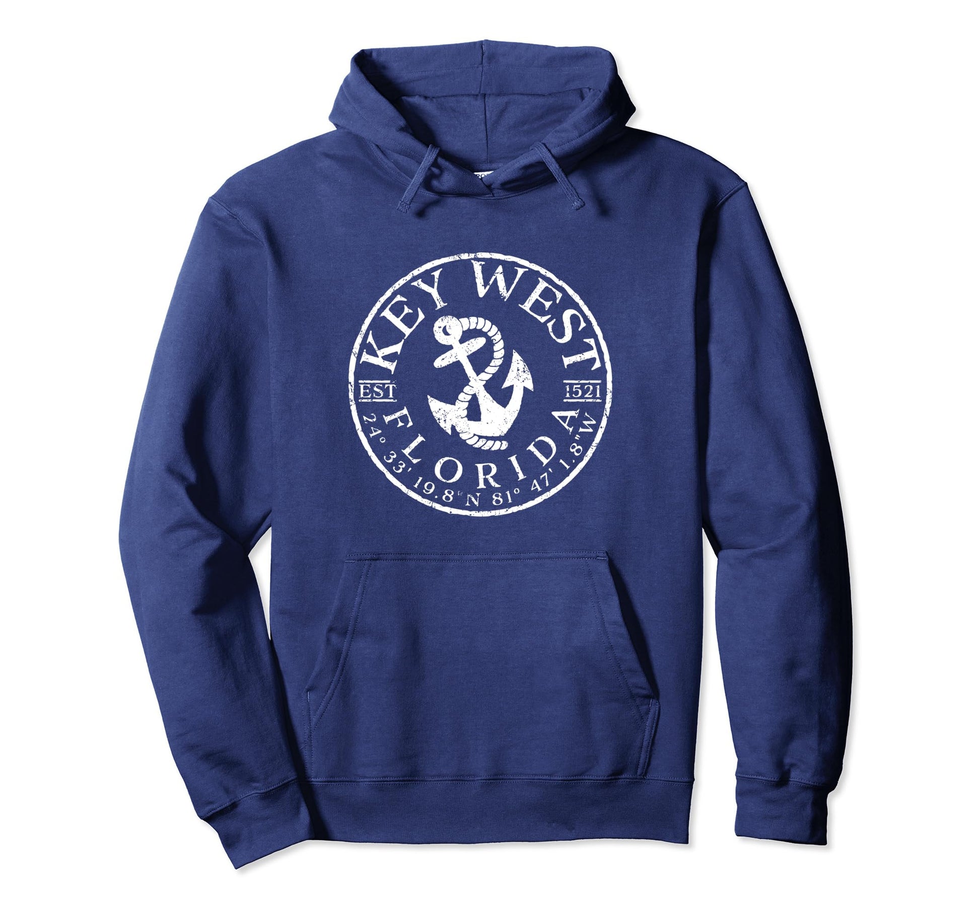 Key West Florida Boat Anchor Hoodie - Custom Art Print for Adults - T-Shirt, Sweatshirt, Hoodie