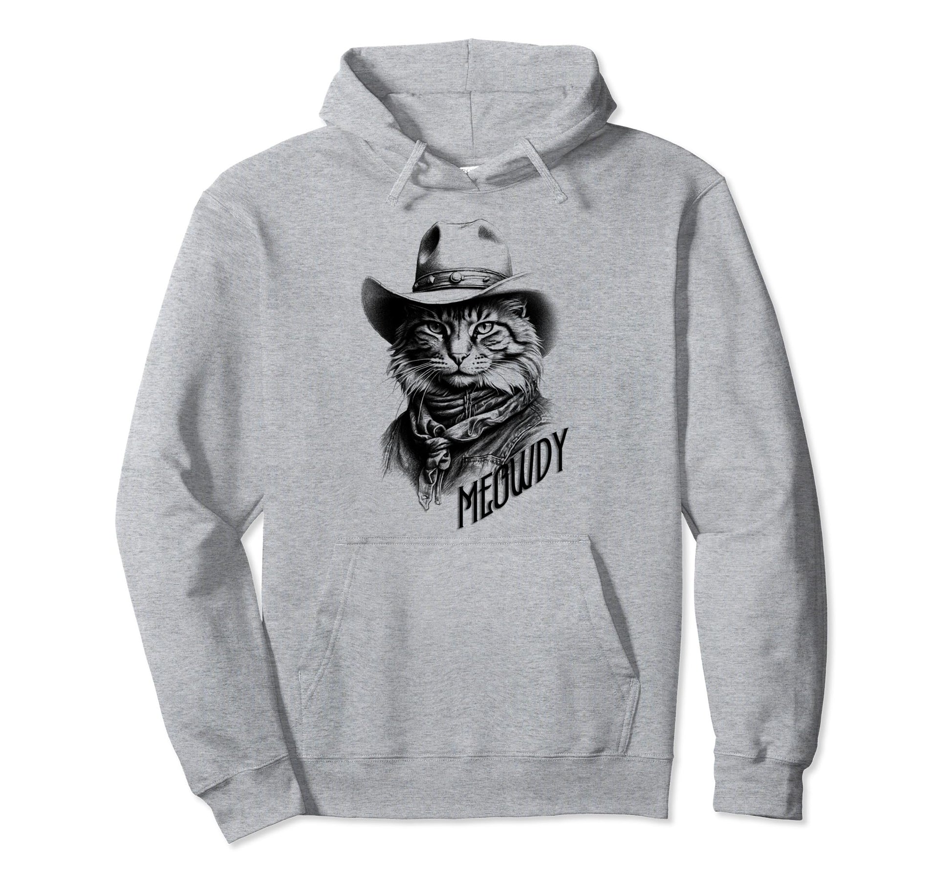 Meowdy Cat Cowboy Funny Country Cat Hoodie - Graphic Print Men Women - T-Shirt, Sweatshirt, Hoodie
