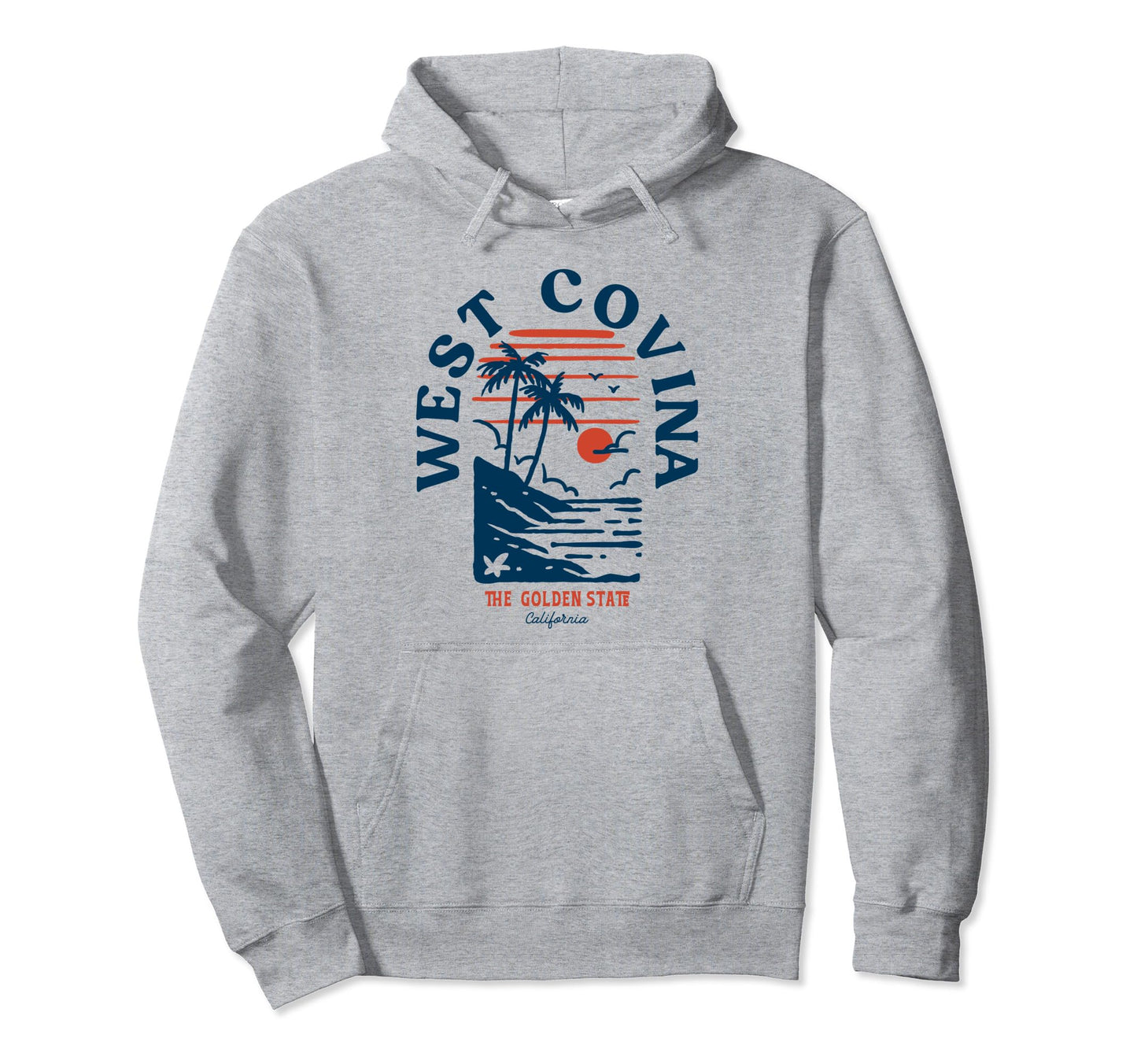 West Covina California Surfer Beach Hoodie - Custom Art Print Unisex - T-Shirt, Sweatshirt, Hoodie