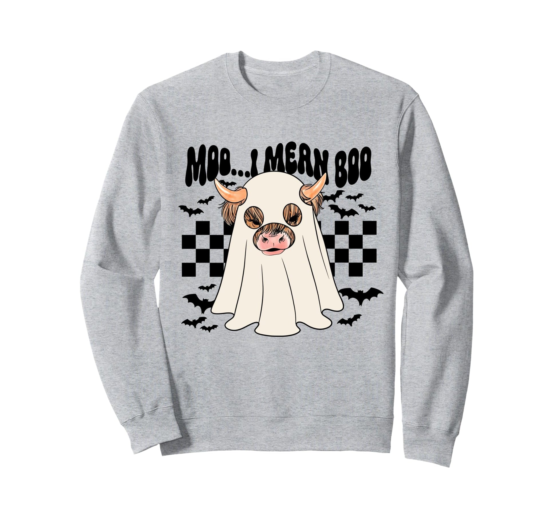 Moo I Mean Boo Halloween Western Sweatshirt - Trendy Graphic for Adults - T-Shirt, Sweatshirt, Hoodie