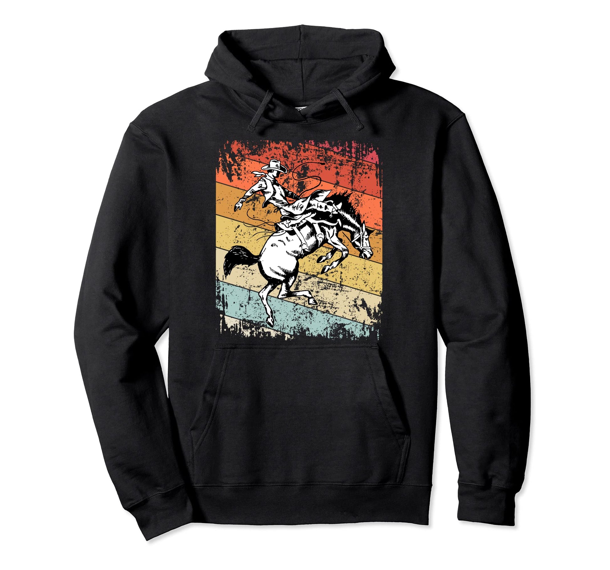 Bull Riding Cowboy Bull Rodeo Horse Hoodie - Aesthetic Graphic Men Women - T-Shirt, Sweatshirt, Hoodie
