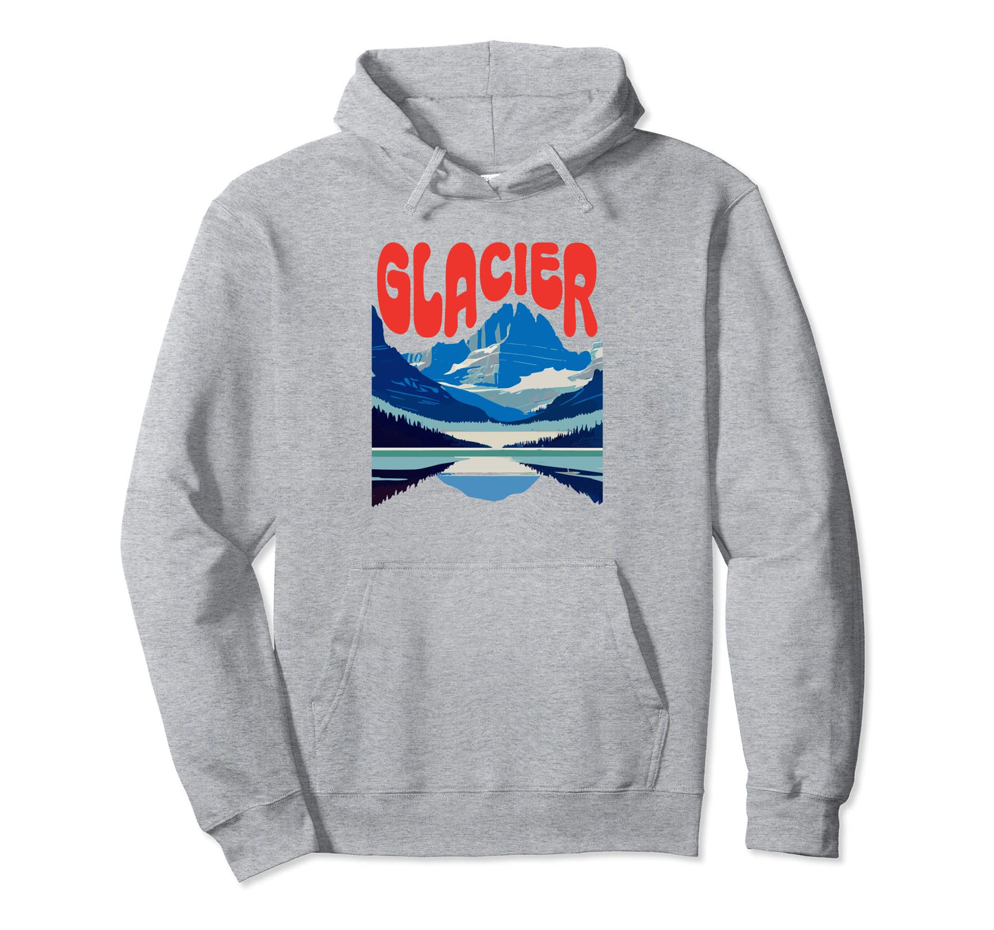 Glacier National Park 80S Hoodie - Graphic Print Men Women - T-Shirt, Sweatshirt, Hoodie
