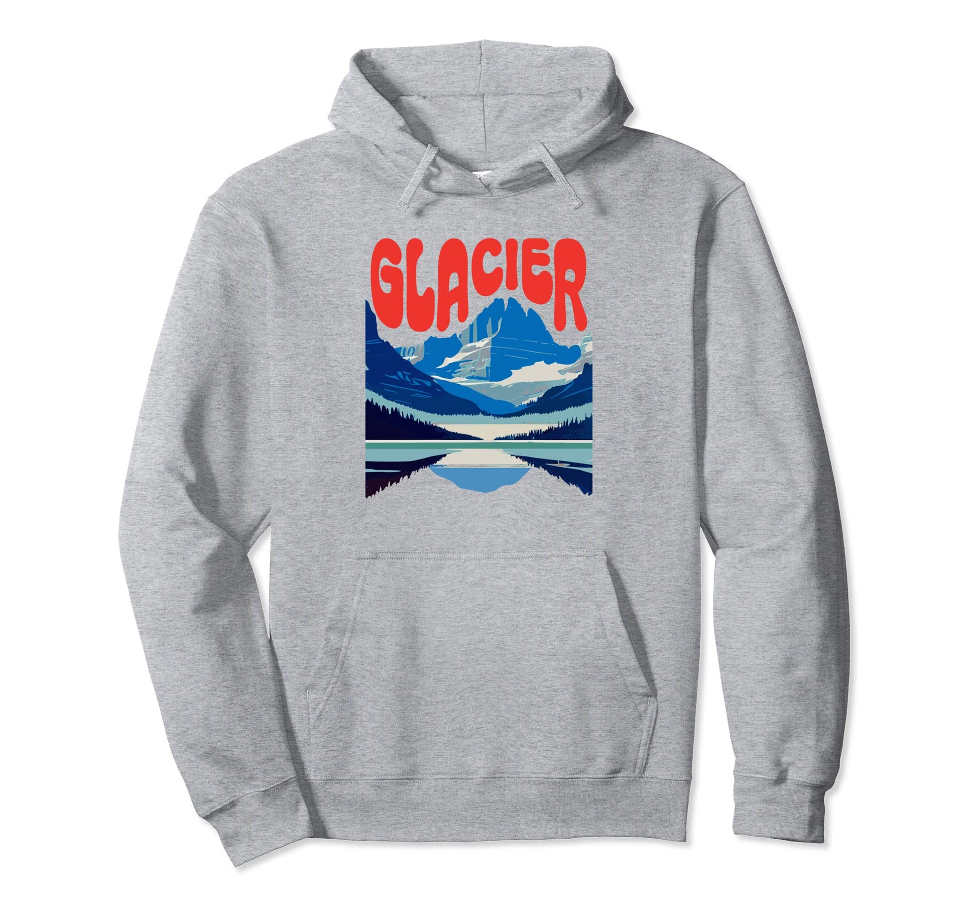 Glacier National Park 80S Hoodie - Graphic Print Men Women - T-Shirt, Sweatshirt, Hoodie