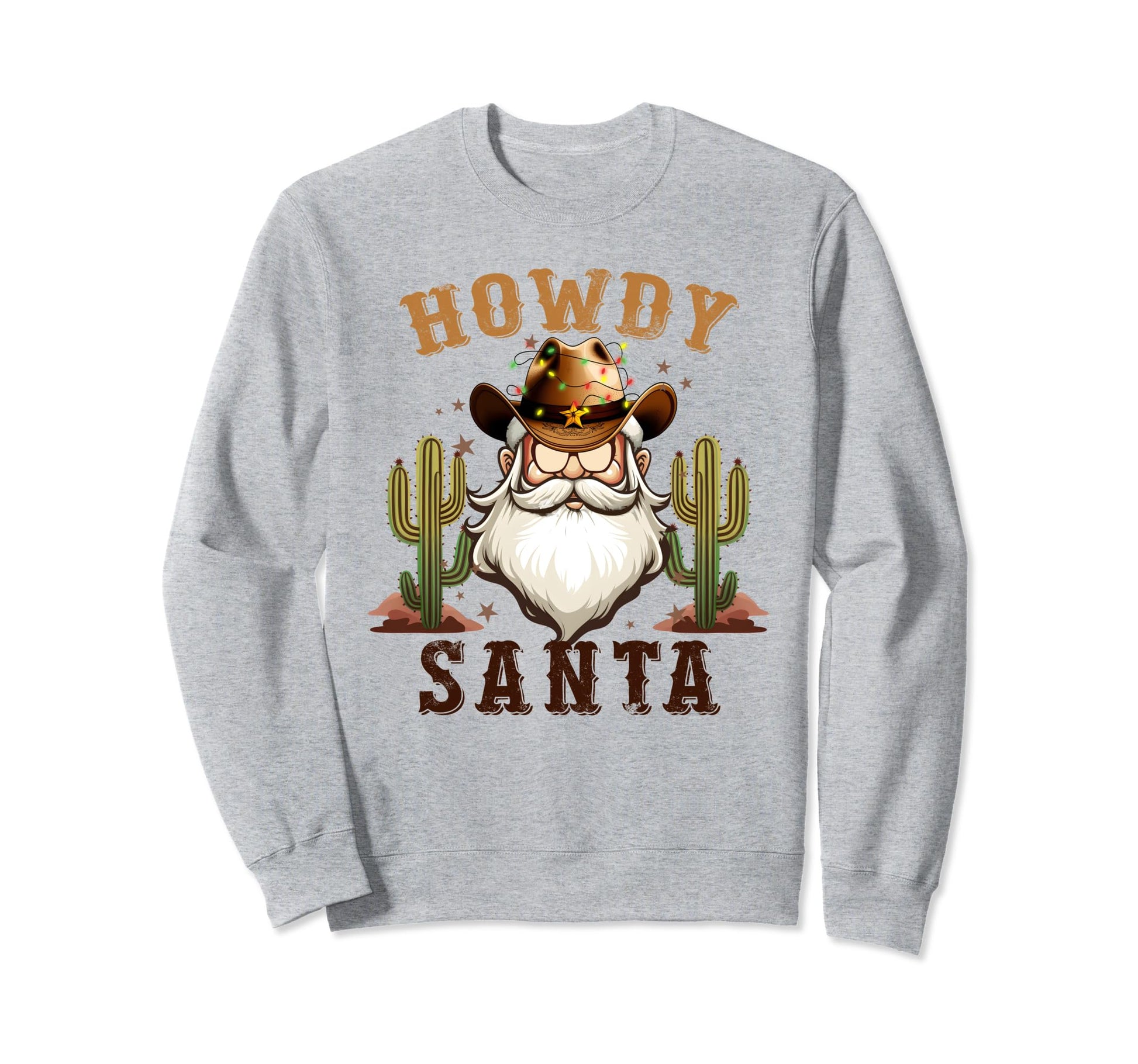 Howdy Santa Western Merry Sweatshirt - Casual Everyday Wear for Adults - T-Shirt, Sweatshirt, Hoodie