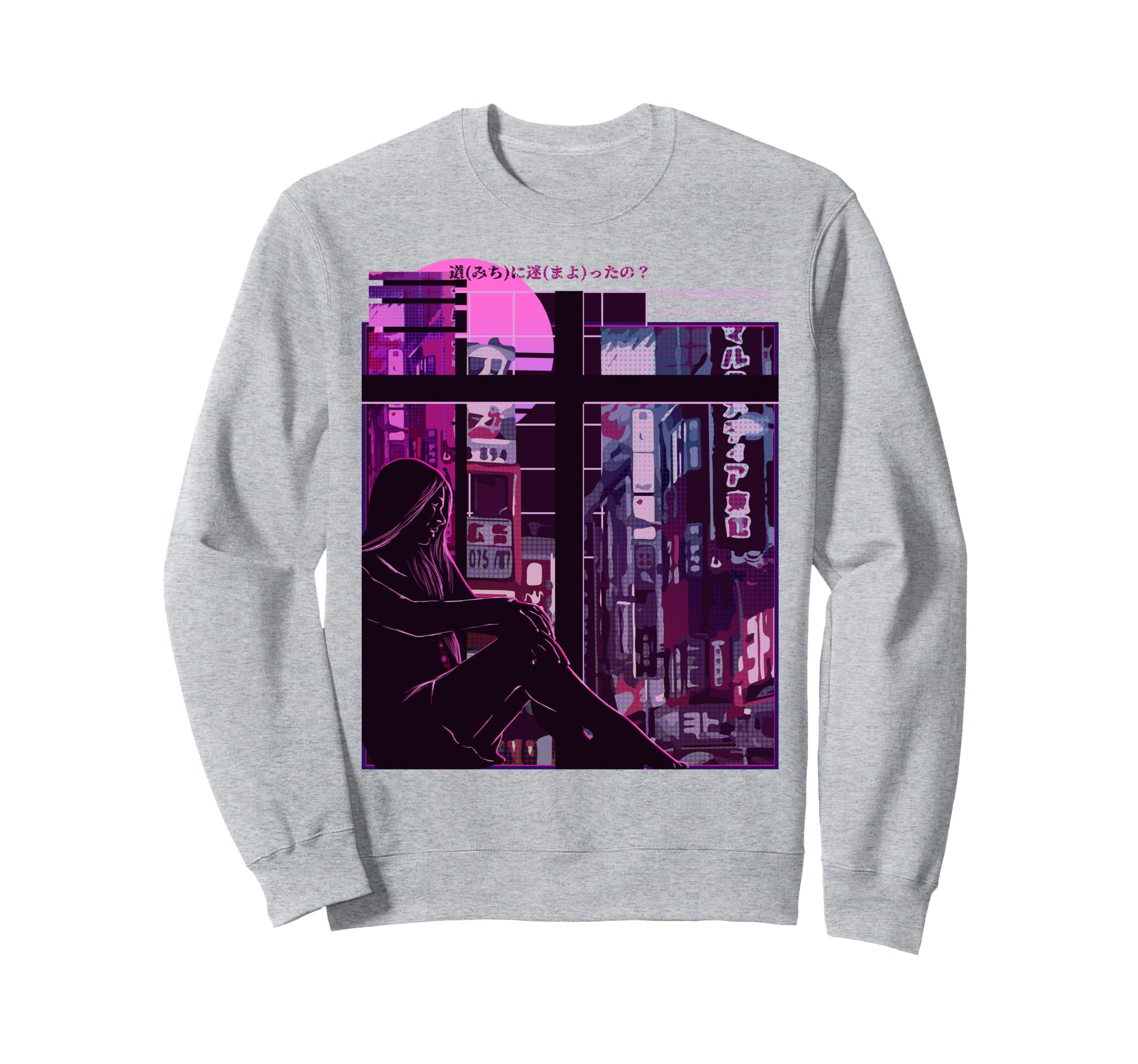 Sad Anime Japanese Vaporwave Sweatshirt - Streetwear Style Men Women - T-Shirt, Sweatshirt, Hoodie