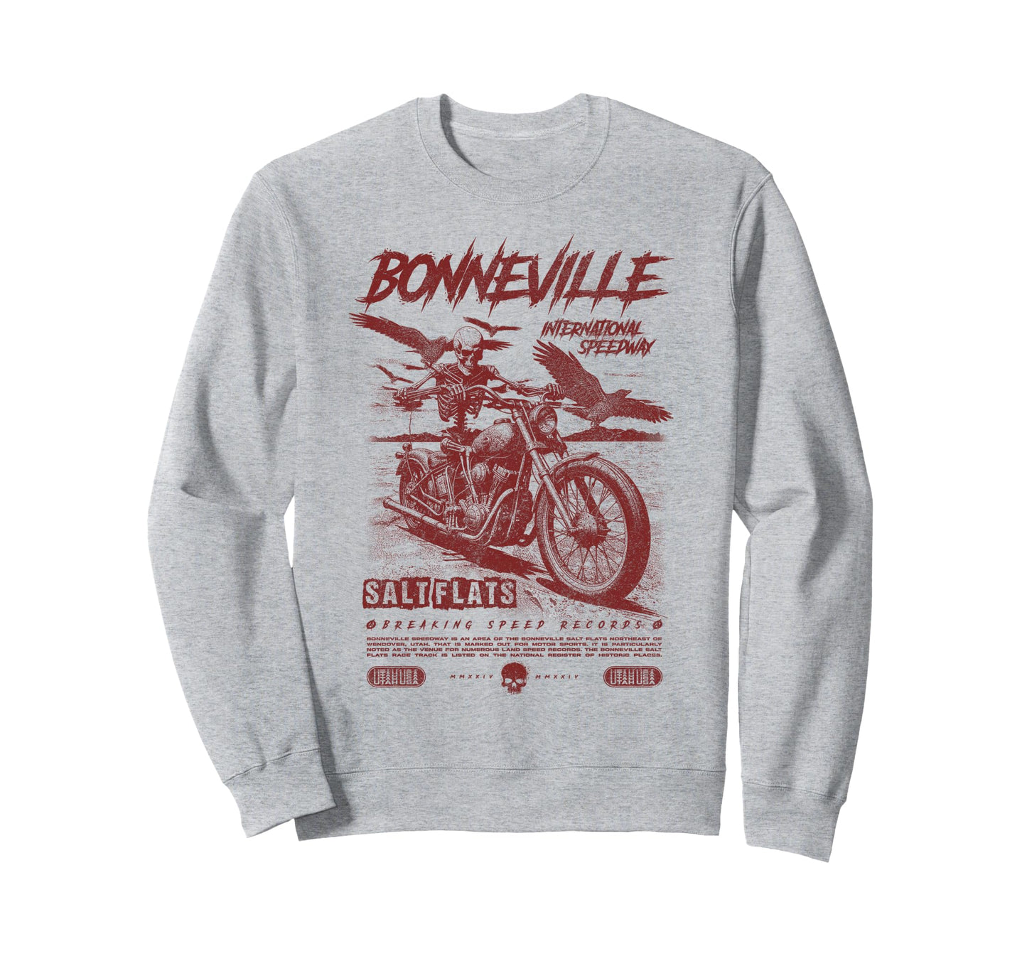 Bonneville Salt Flats Motorcycle Racing Sweatshirt - Unique Graphic Unisex - T-Shirt, Sweatshirt, Hoodie