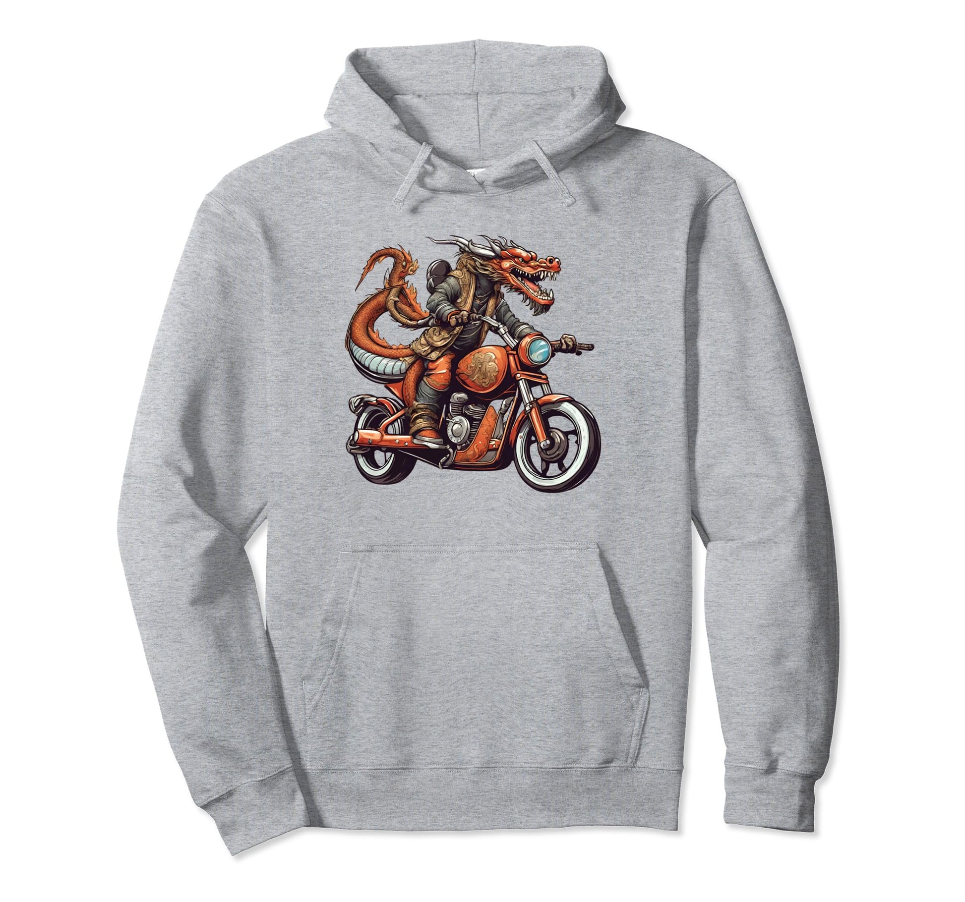 Dragon Riding Motorcycle Hoodie - Casual Everyday Wear Unisex - T-Shirt, Sweatshirt, Hoodie