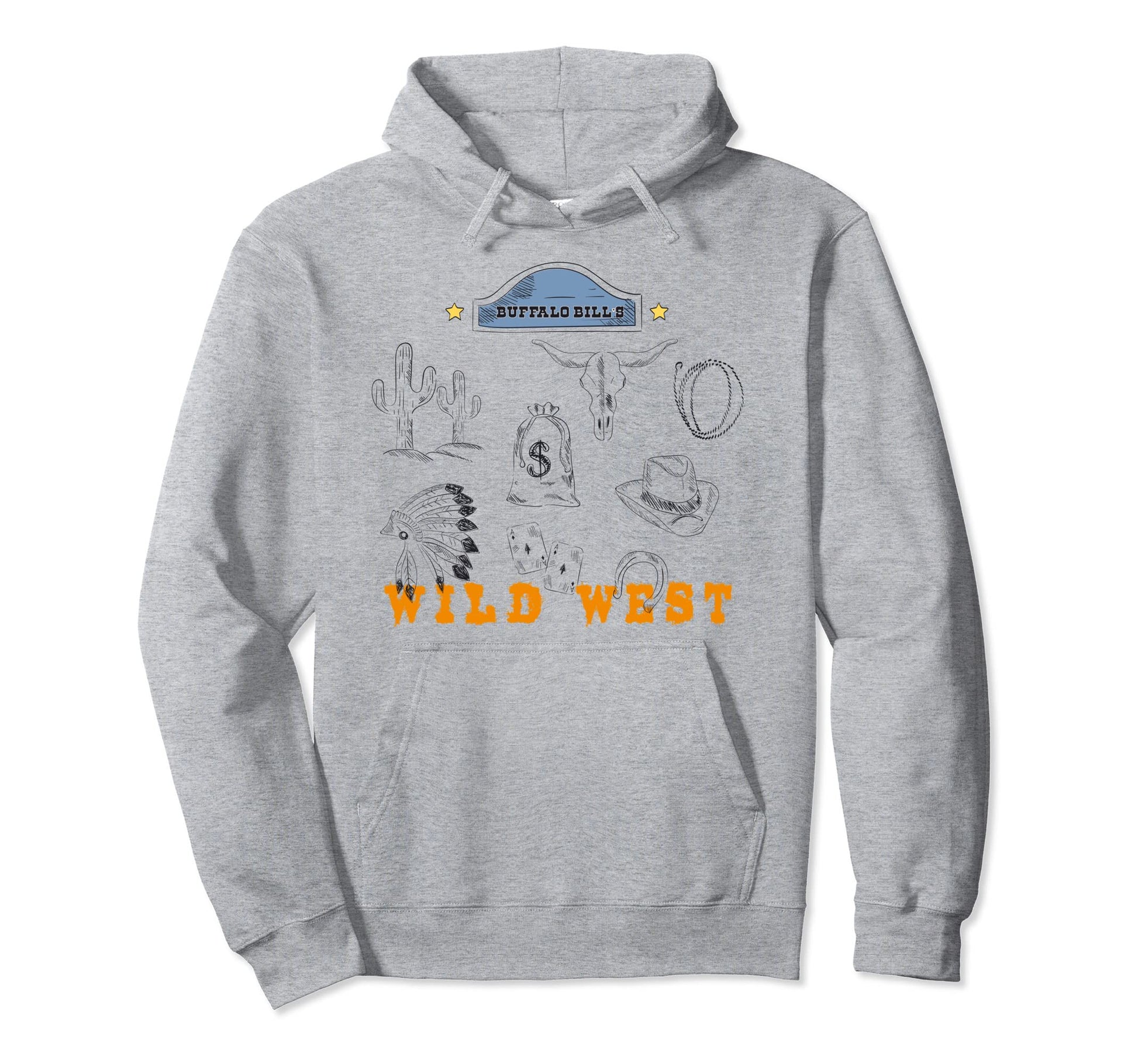 Cowboy Wild West Symbols Funny Western Hoodie - Streetwear Style Unisex - T-Shirt, Sweatshirt, Hoodie