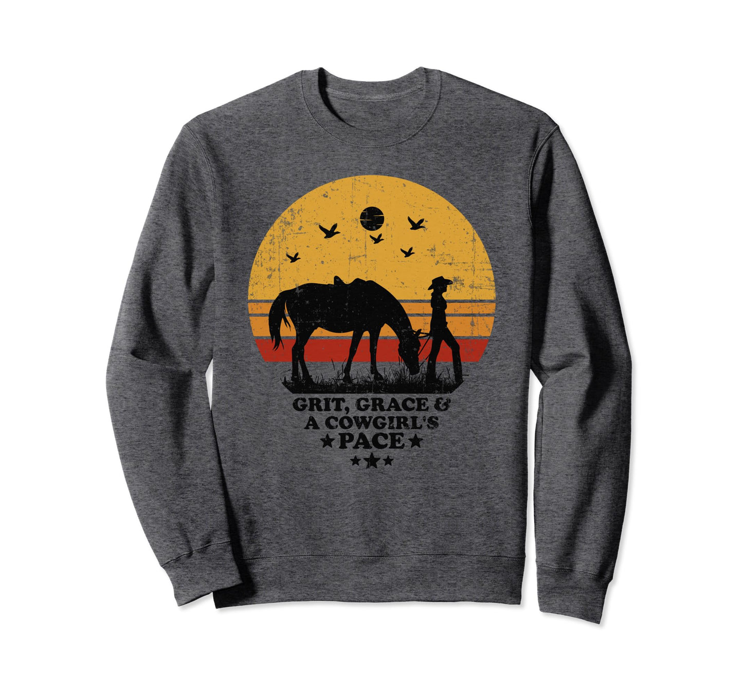 Sunset Cowgirl Horse Western Country Sweatshirt - Fun Novelty Design Unisex - T-Shirt, Sweatshirt, Hoodie