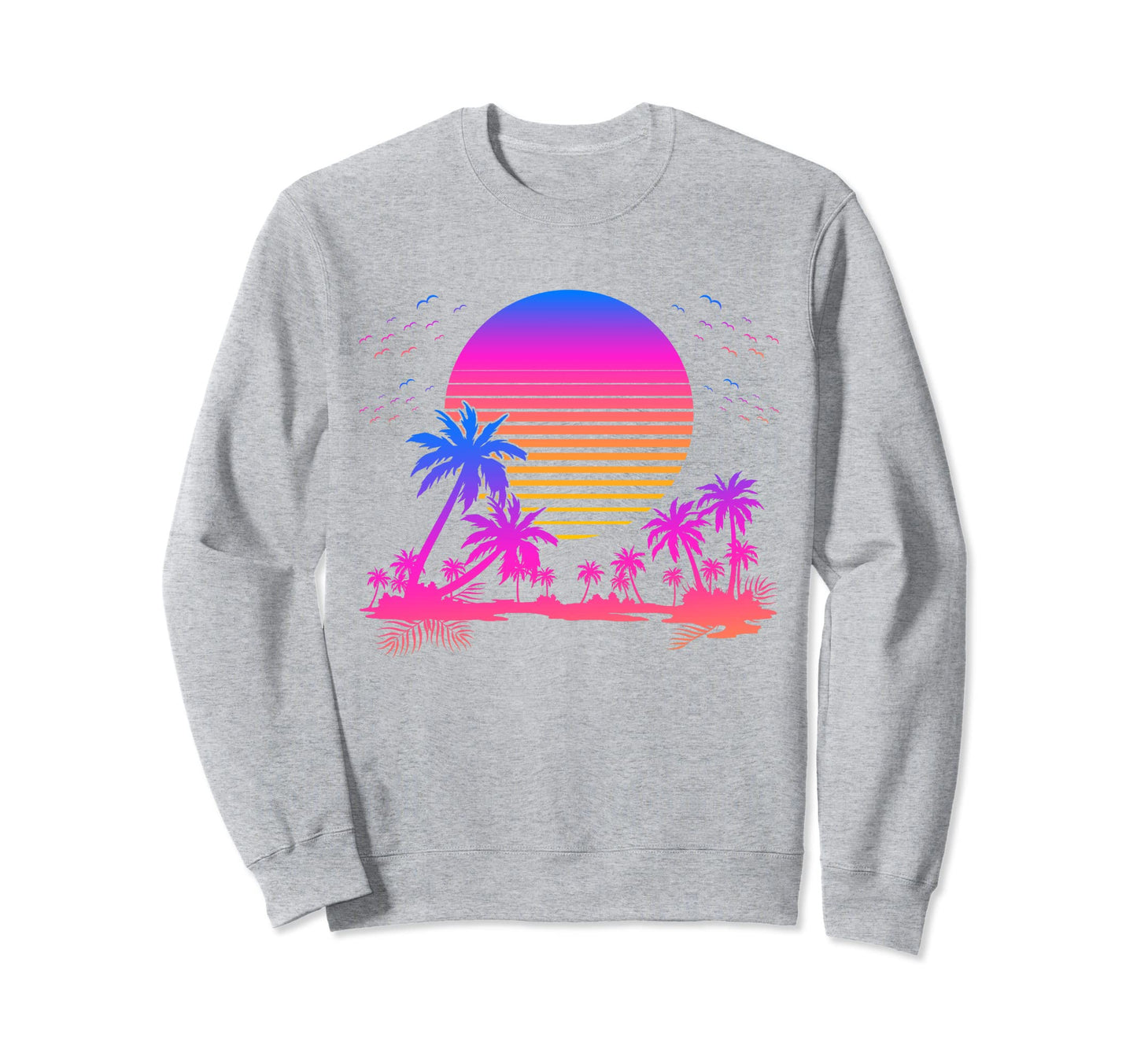 Sunset Palm Trees 80S Aesthetic 90S Sweatshirt - Streetwear Style Unisex - T-Shirt, Sweatshirt, Hoodie