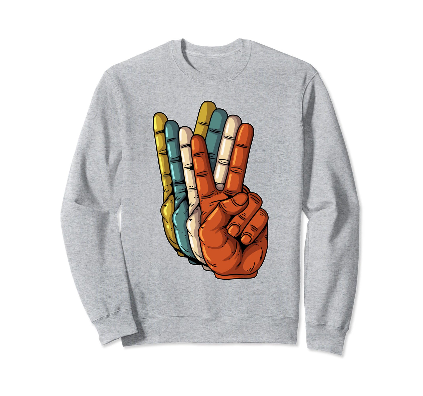Sign Peace Love Hand Finger Peace Sweatshirt - Unique Graphic Men Women - T-Shirt, Sweatshirt, Hoodie