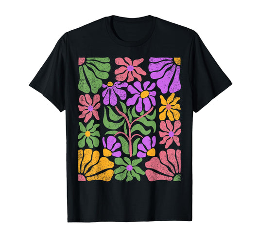 Boho Abstract Flowers T-Shirt - Novelty Apparel Unisex - T-Shirt, Sweatshirt, Hoodie