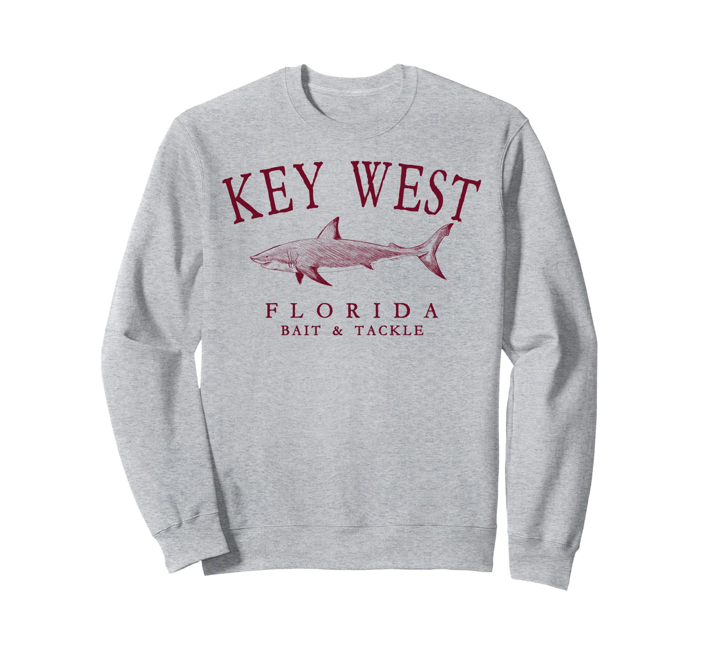 Key West Florida Shark Arched Sweatshirt - Novelty Apparel for Adults - T-Shirt, Sweatshirt, Hoodie