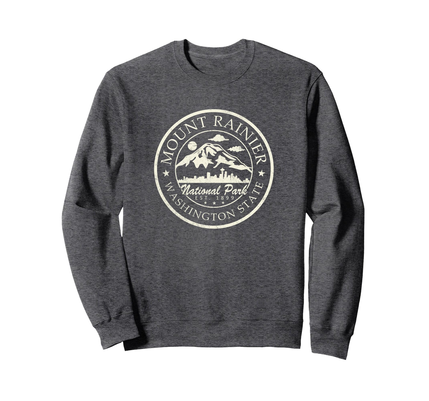 National Park Mt Rainier Dark Heather Sweatshirt - Unique Graphic Unisex - T-Shirt, Sweatshirt, Hoodie