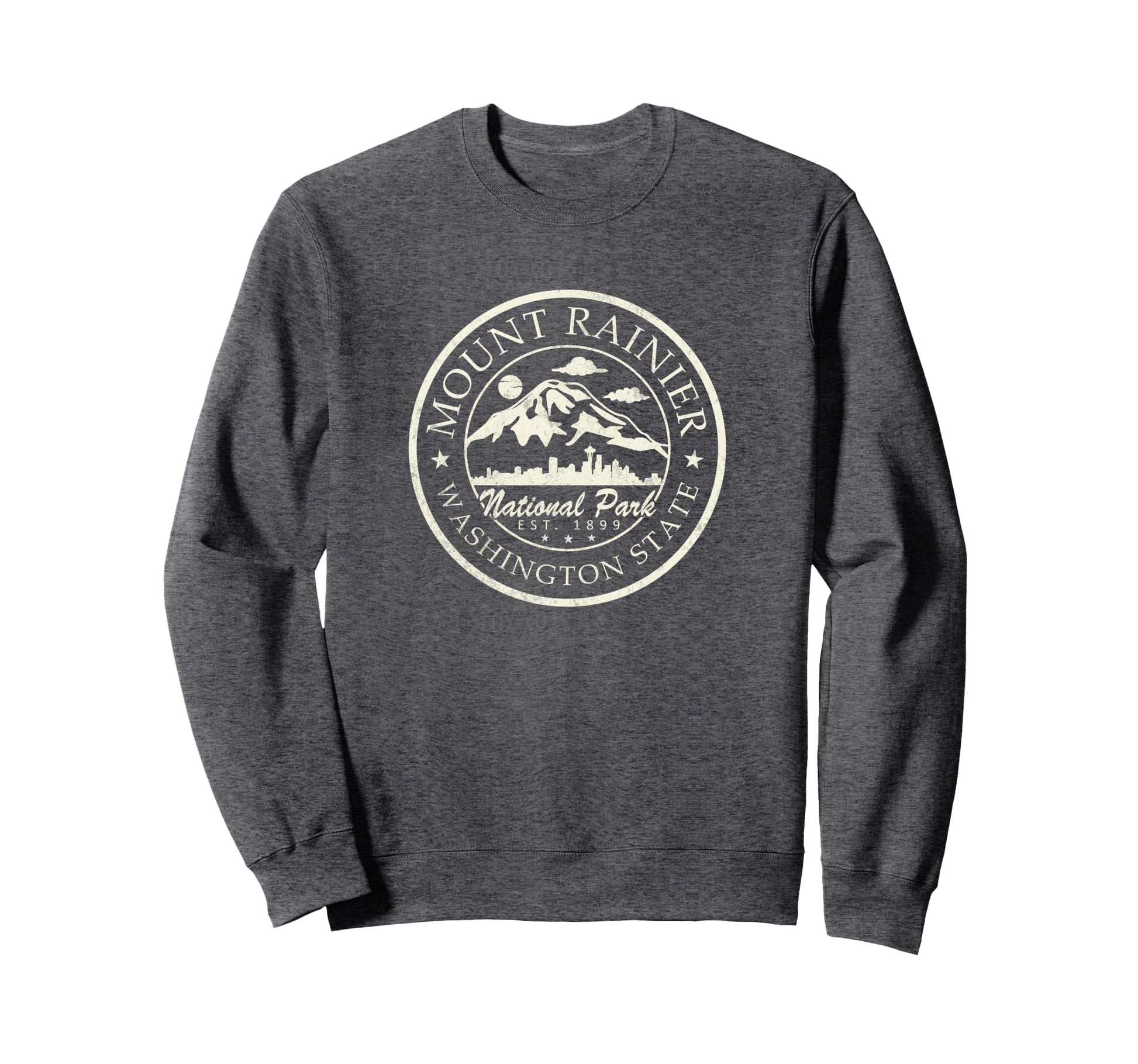 National Park Mt Rainier Dark Heather Sweatshirt - Unique Graphic Unisex - T-Shirt, Sweatshirt, Hoodie