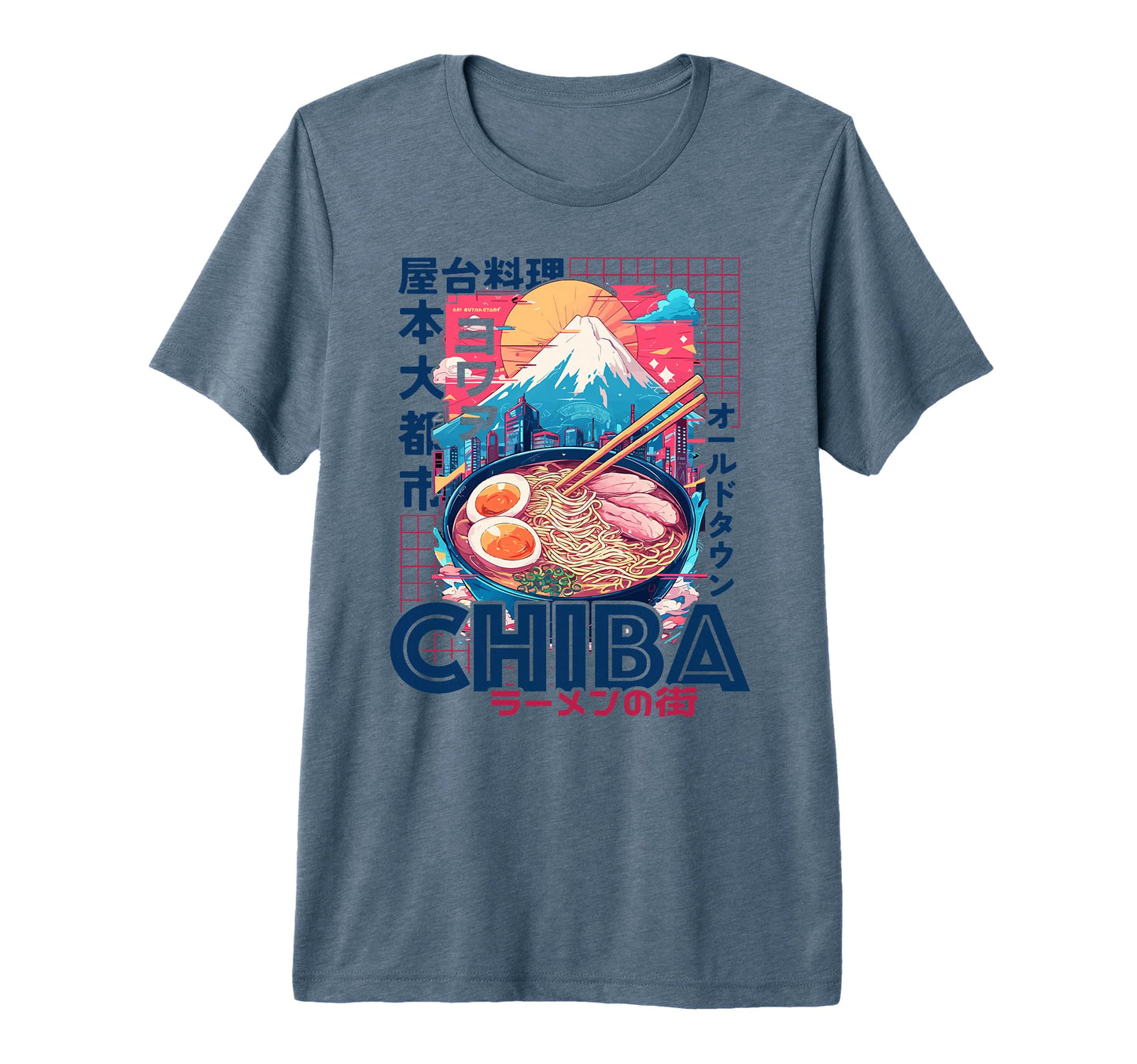 Chiba City 80S Synthwave Ramen Bowl T-Shirt - Minimalist Print Unisex - T-Shirt, Sweatshirt, Hoodie