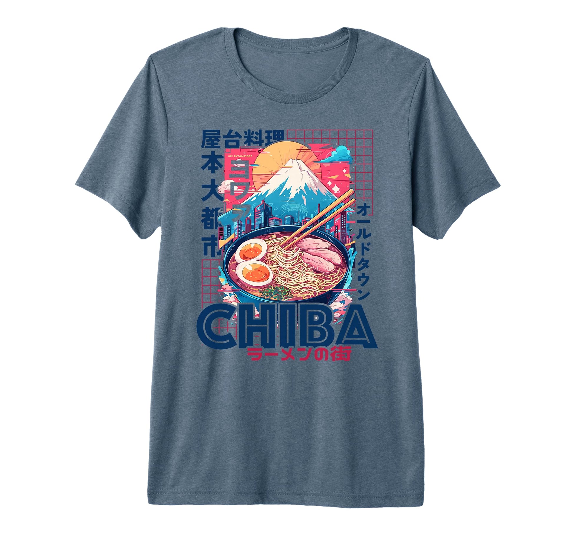 Chiba City 80S Synthwave Ramen Bowl T-Shirt - Minimalist Print Unisex - T-Shirt, Sweatshirt, Hoodie