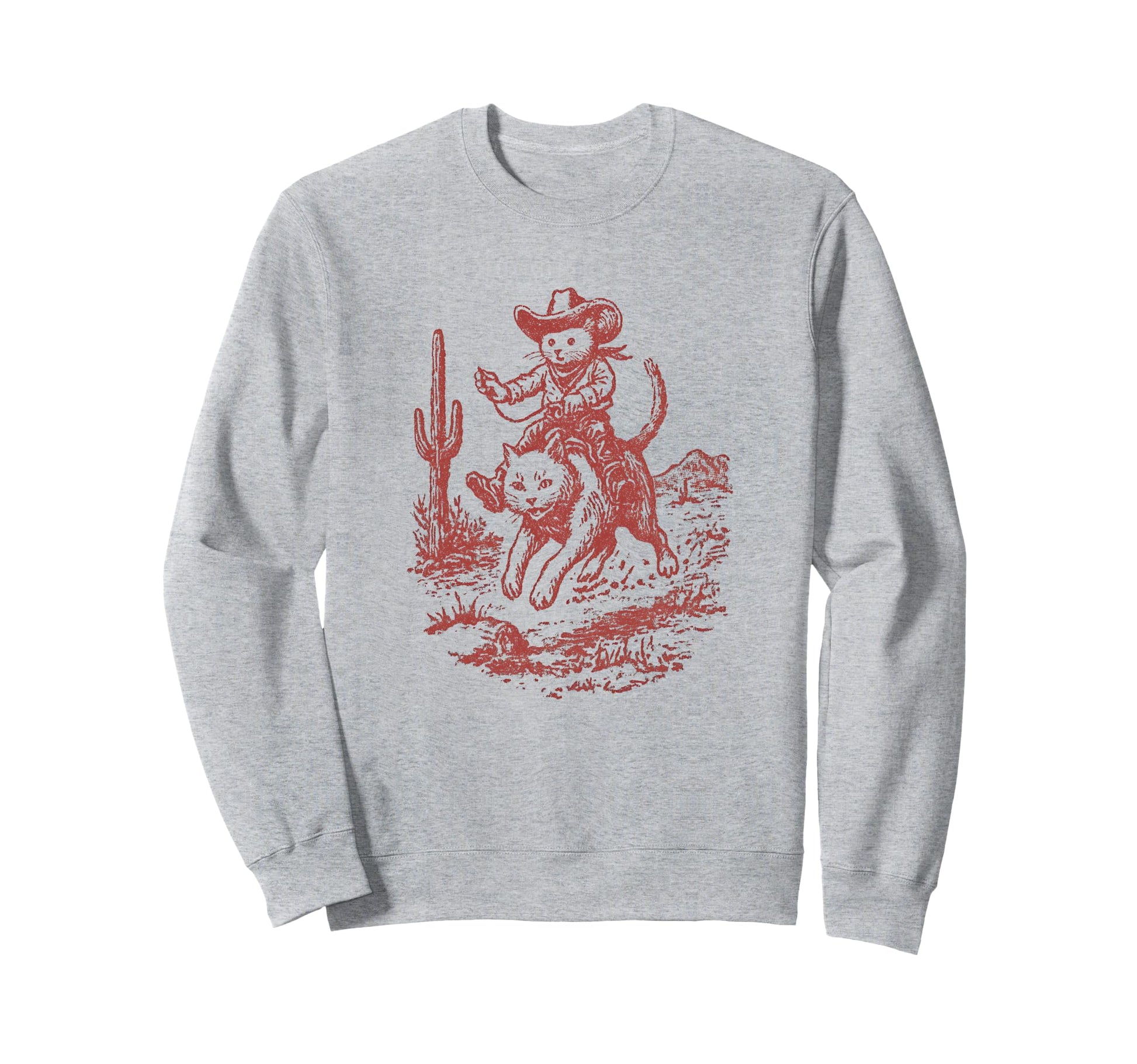 Cowboy Mouse Riding Cat Western Rodeo Sweatshirt - Novelty Apparel Unisex - T-Shirt, Sweatshirt, Hoodie