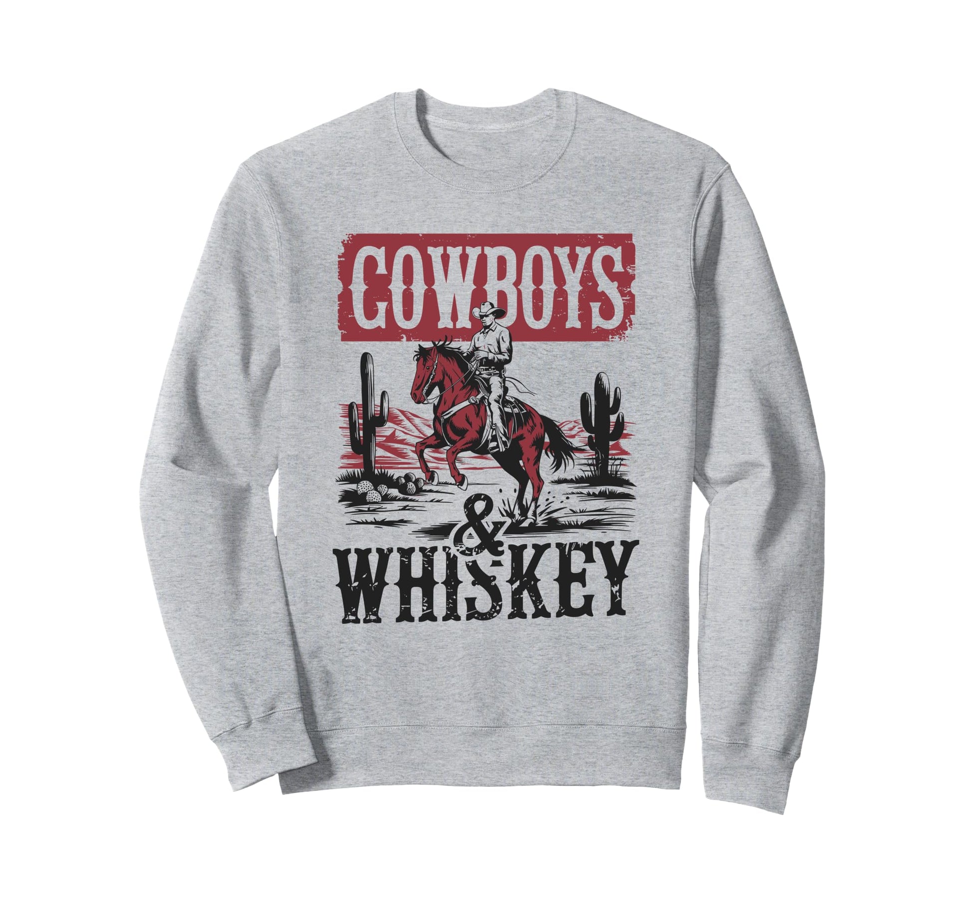 Cowboys Whiskey Bronc Rider Cowgirl Sweatshirt - Trendy Graphic for Adults - T-Shirt, Sweatshirt, Hoodie