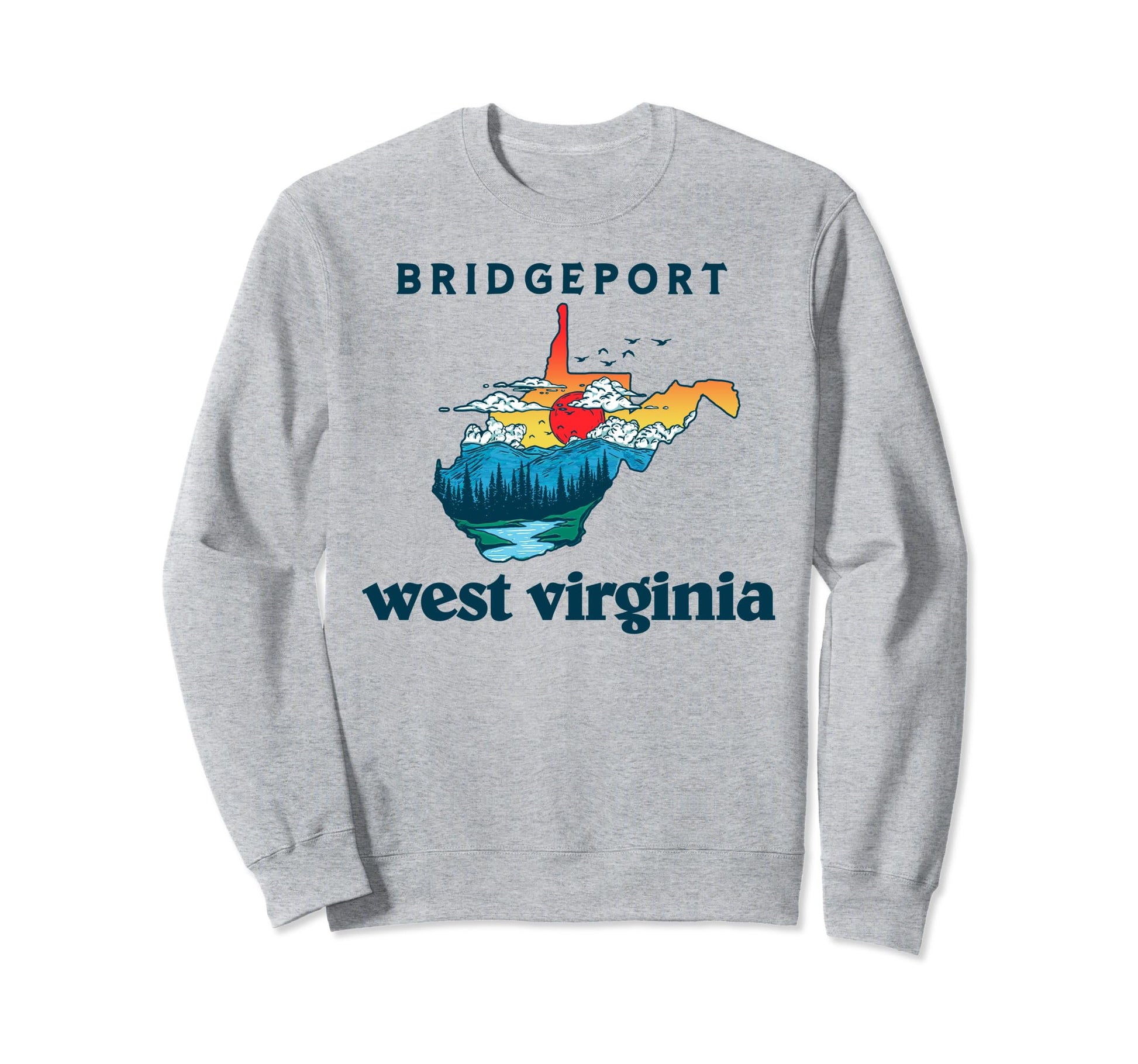 Bridgeport West Virginia Outdoors Sweatshirt - Graphic Print for Adults - T-Shirt, Sweatshirt, Hoodie