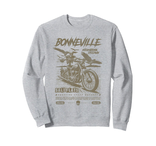 Bonneville Salt Flats Motorcycle Sweatshirt - Graphic Print Men Women - T-Shirt, Sweatshirt, Hoodie