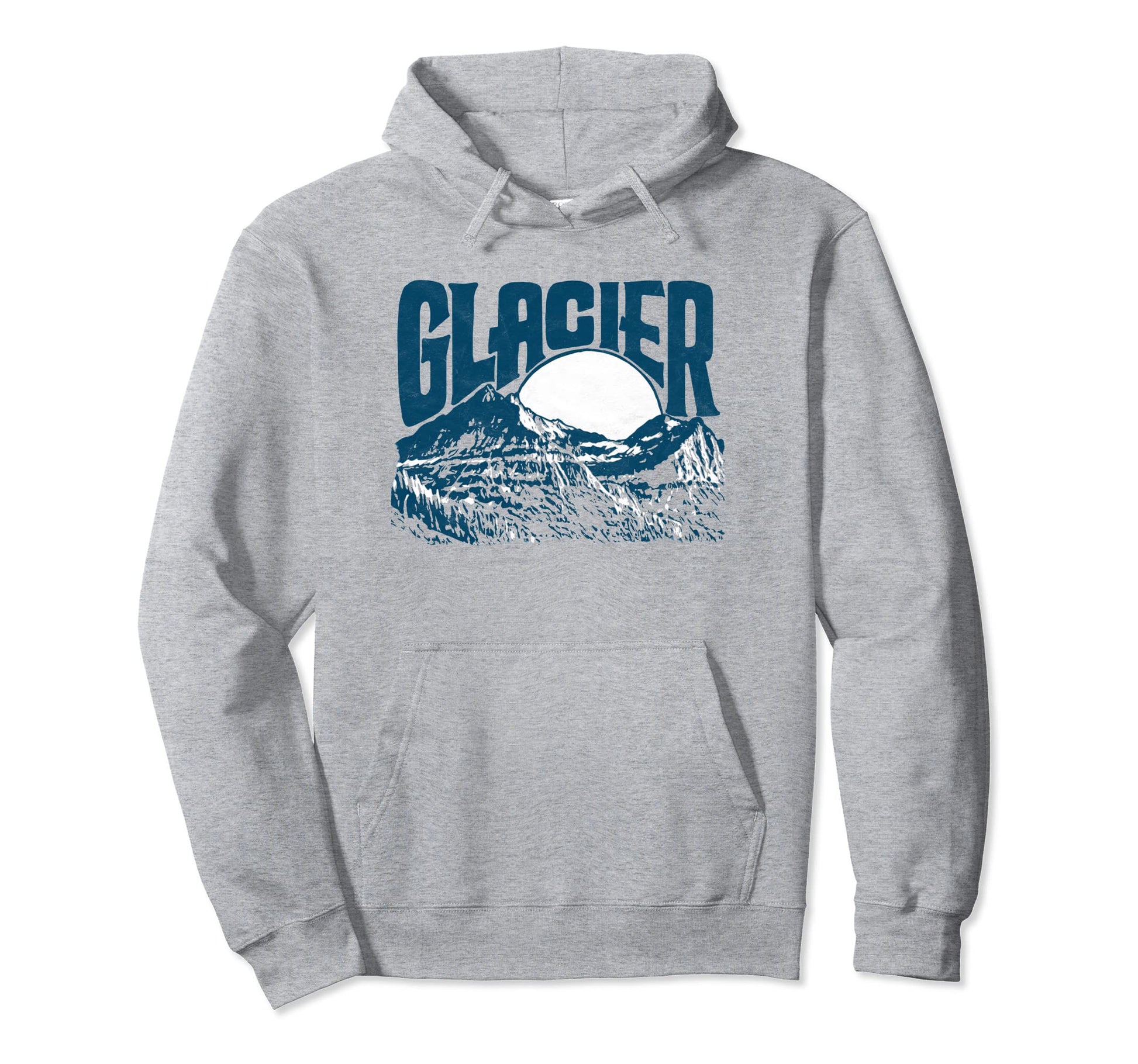 Glacier National Park Distressed 80S Hoodie - Casual Everyday Wear Unisex - T-Shirt, Sweatshirt, Hoodie